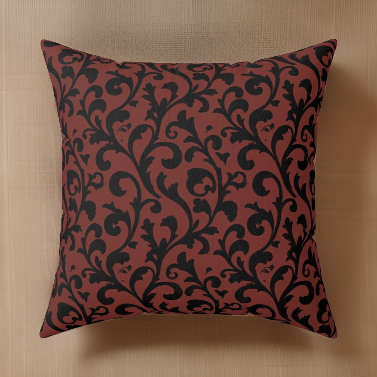 Damask Throw Pillow – Victorian Gothic Decor | Gothic Whirl