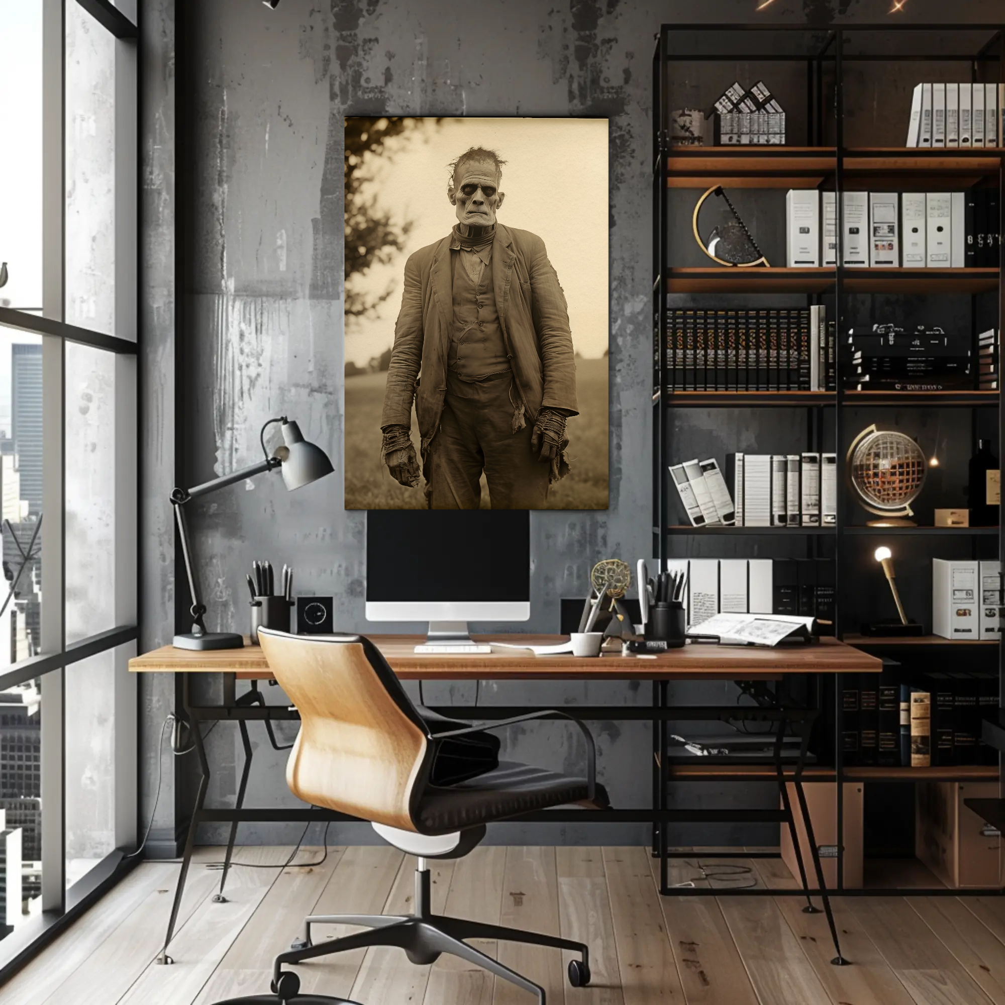 Grandpa Frankenstein Wall Art: Vintage Photography