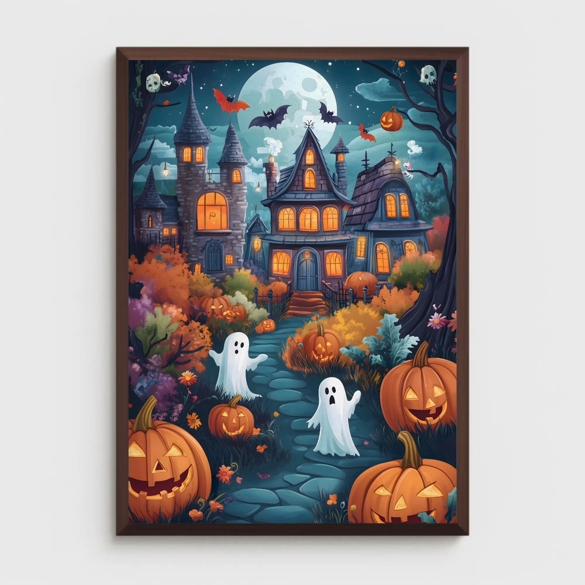 Halloween Ghost Town Poster: Spooky Decor
