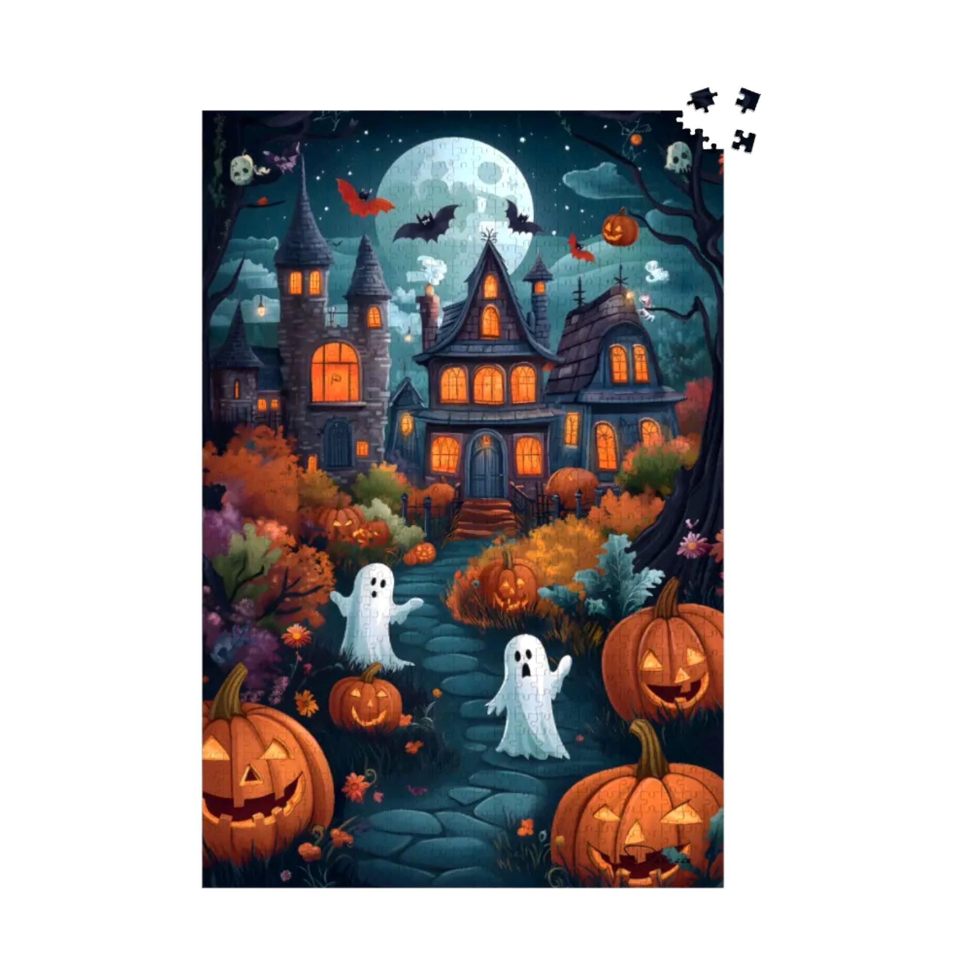 Halloween Ghost Town Jigsaw Puzzle 500 or 1000 Piece