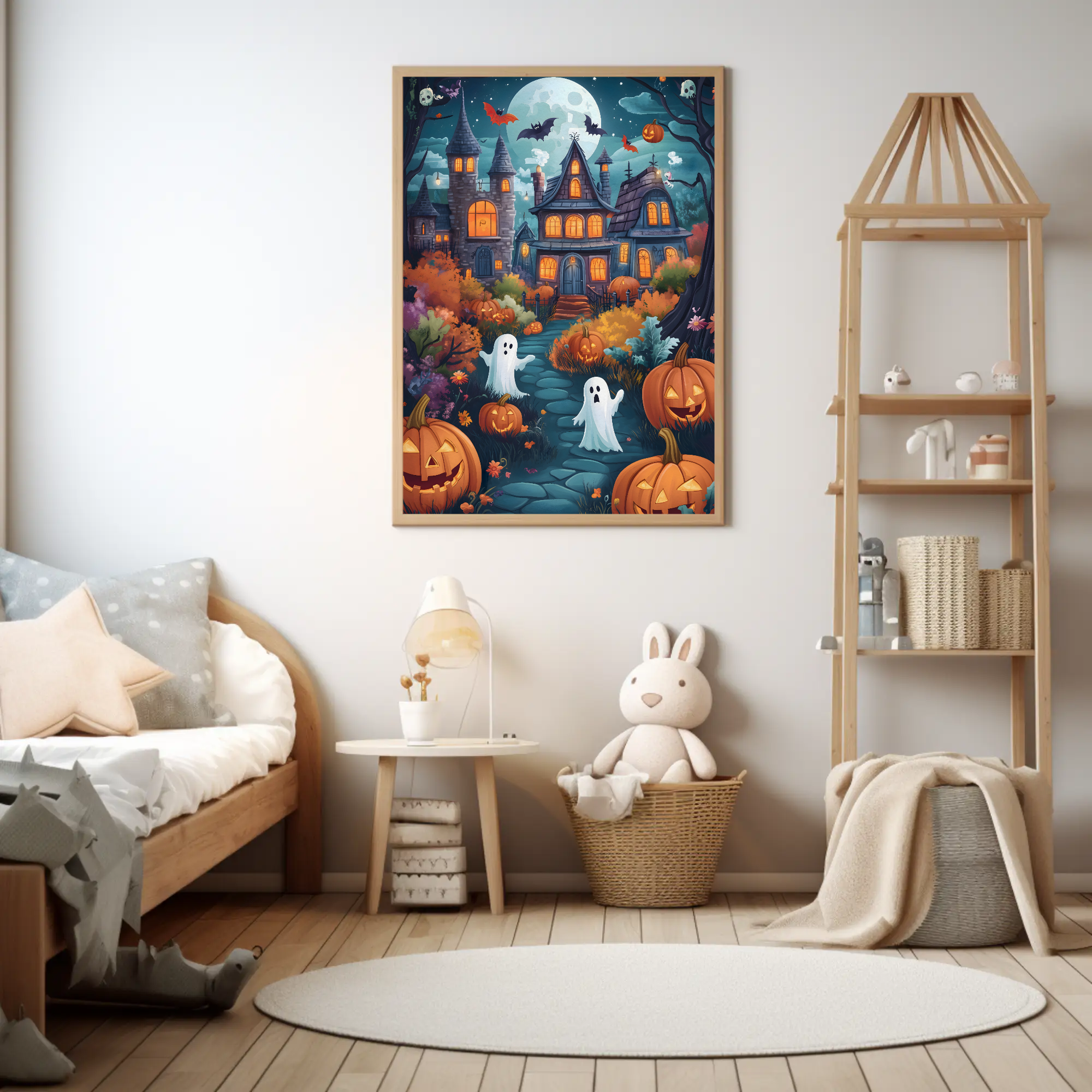 Halloween Ghost Town Poster: Spooky Decor