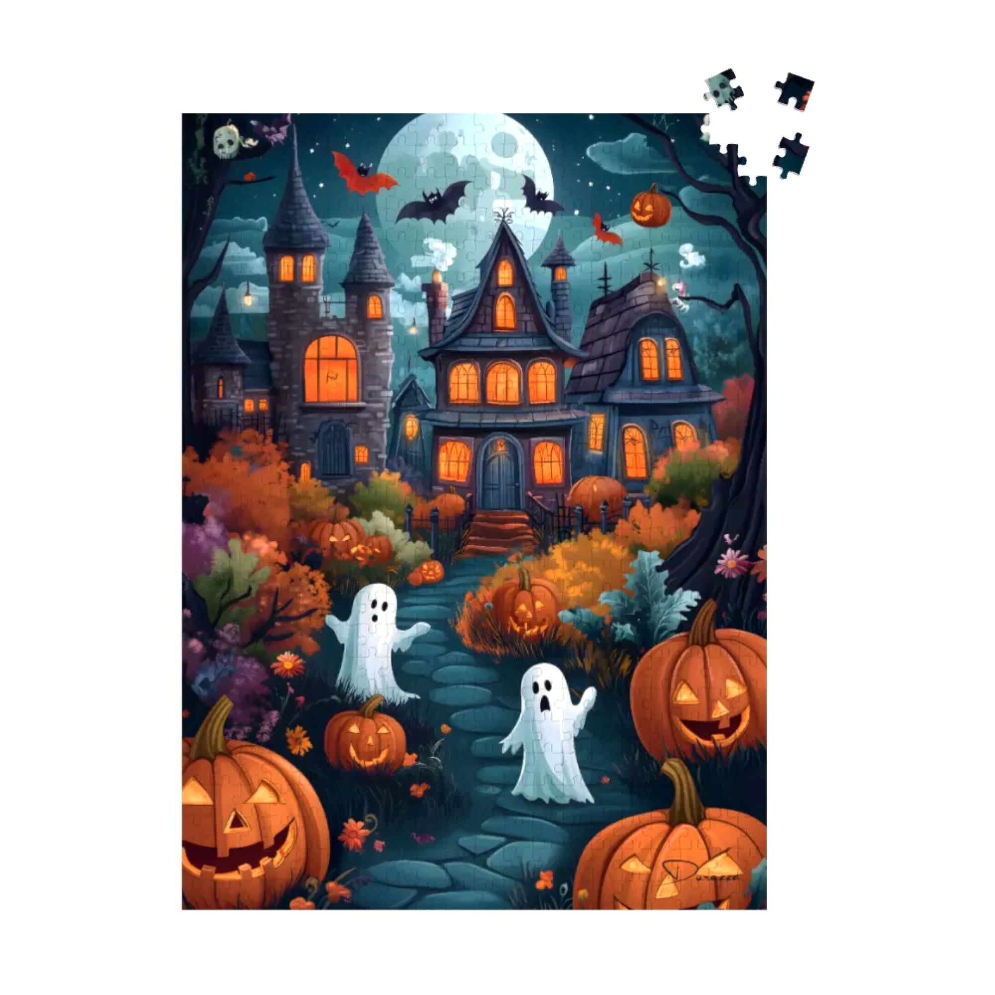 Halloween Ghost Town Jigsaw Puzzle 500 or 1000 Piece