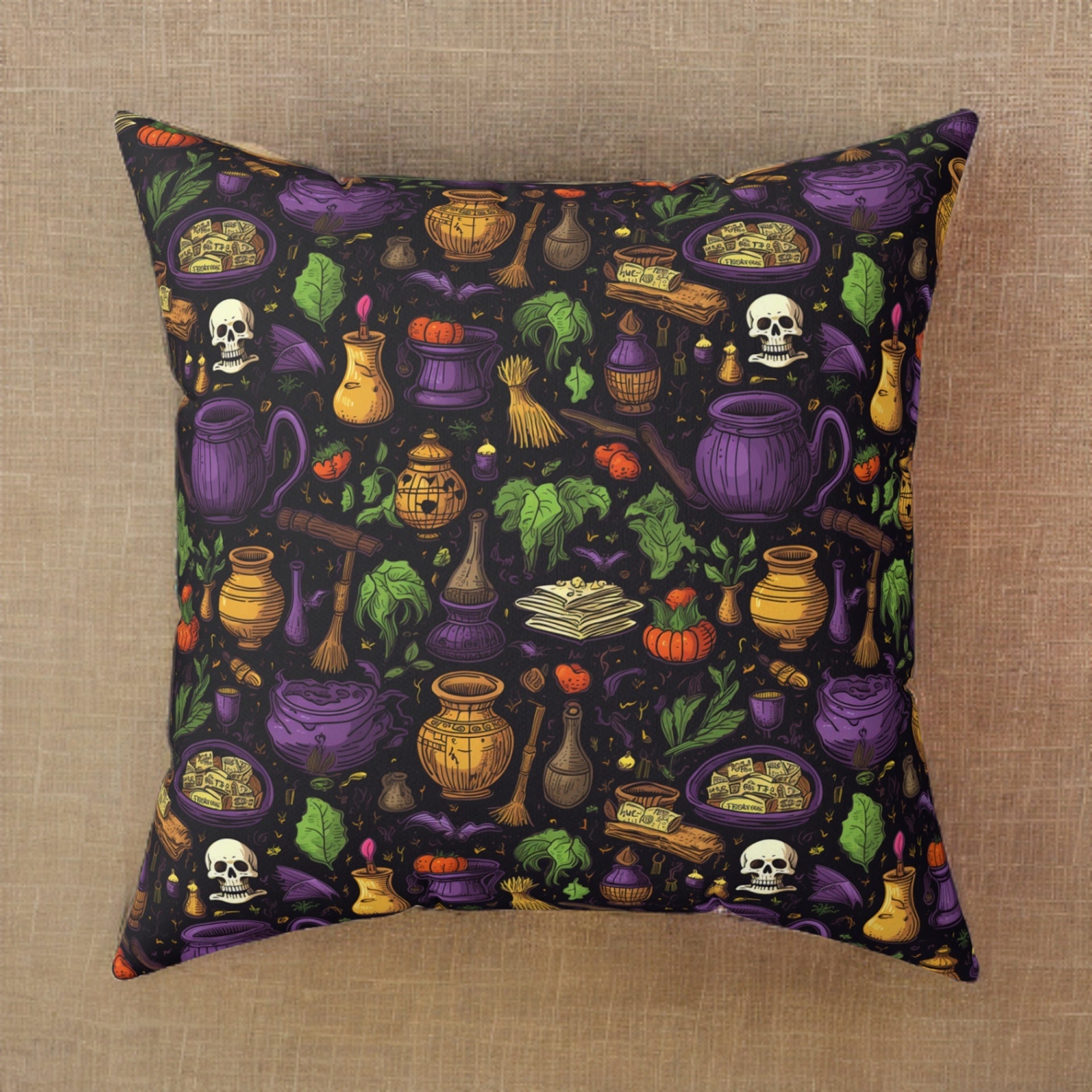 Hallows Eve Spell Faux Suede Pillow Cover