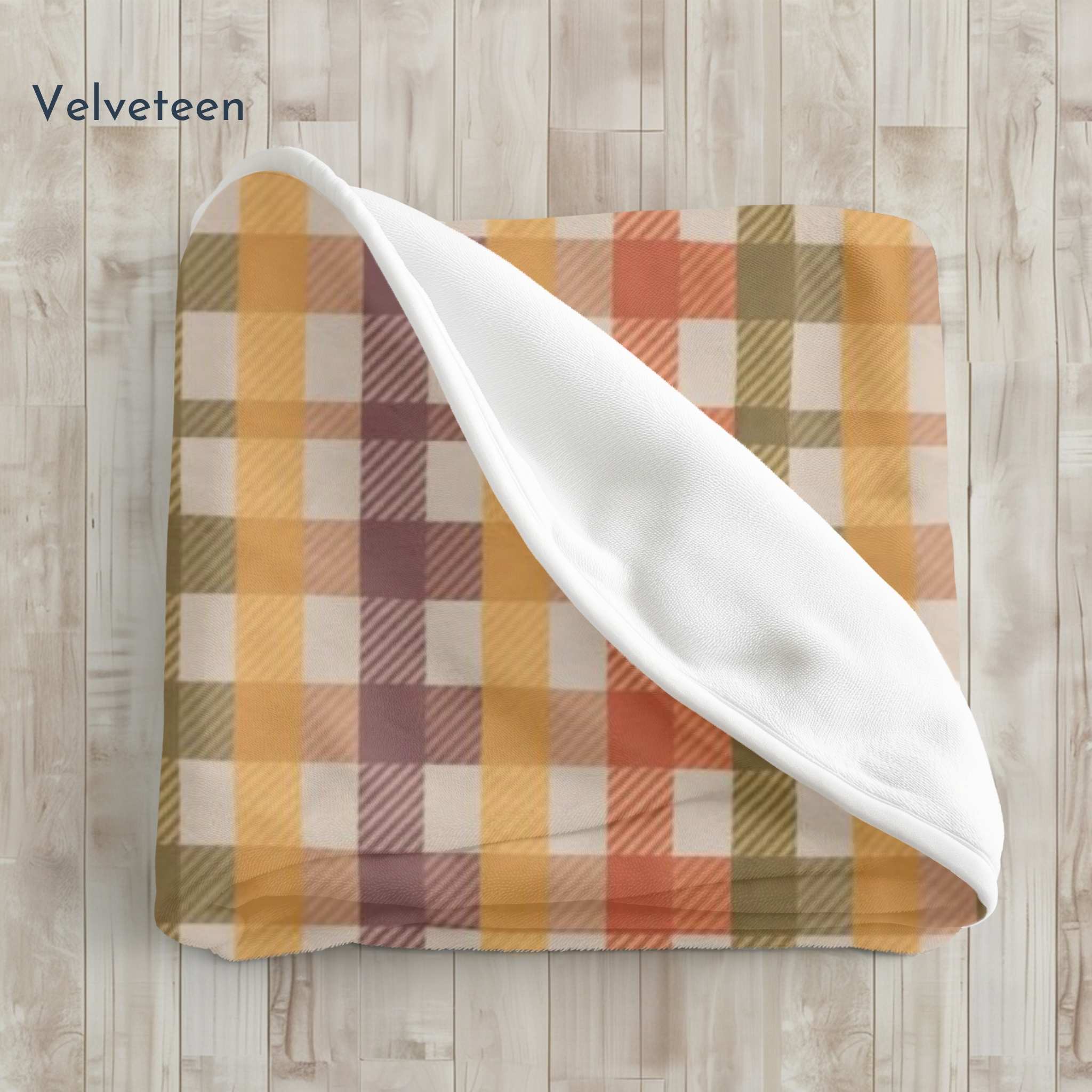 Autumn Plaid Throw Blanket – Sherpa or Velveteen | Harvest Check