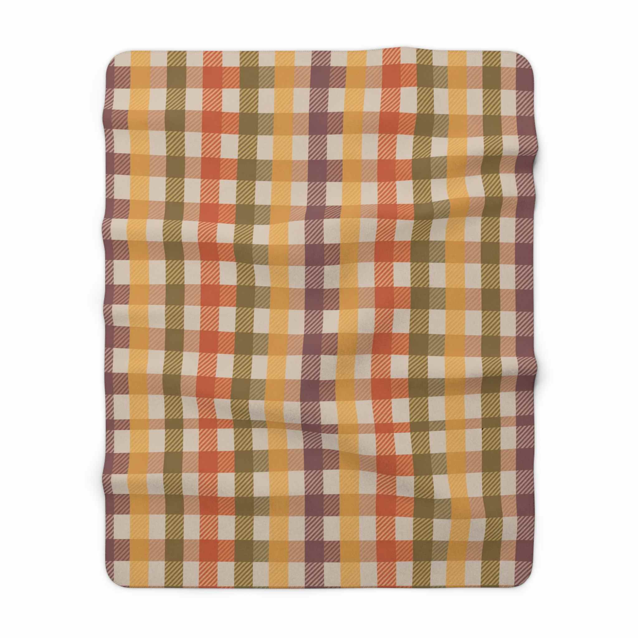 Autumn Plaid Throw Blanket – Sherpa or Velveteen | Harvest Check