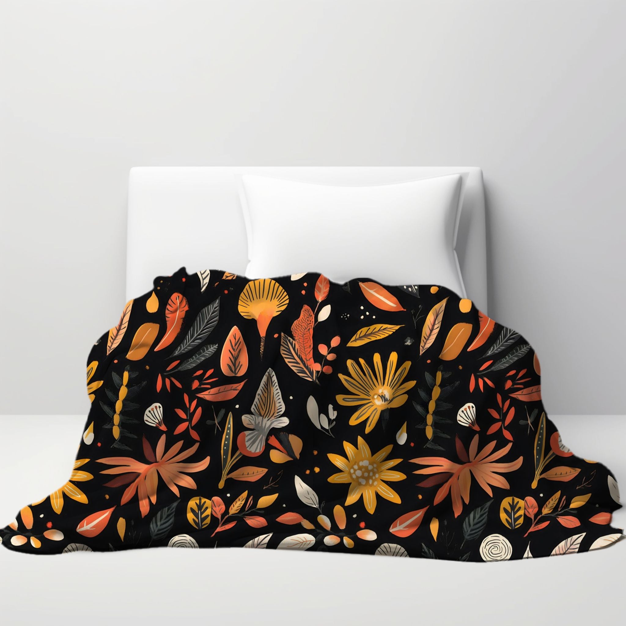 Autumn Floral Throw Blanket – Fall Home Decor | Harvest Hues