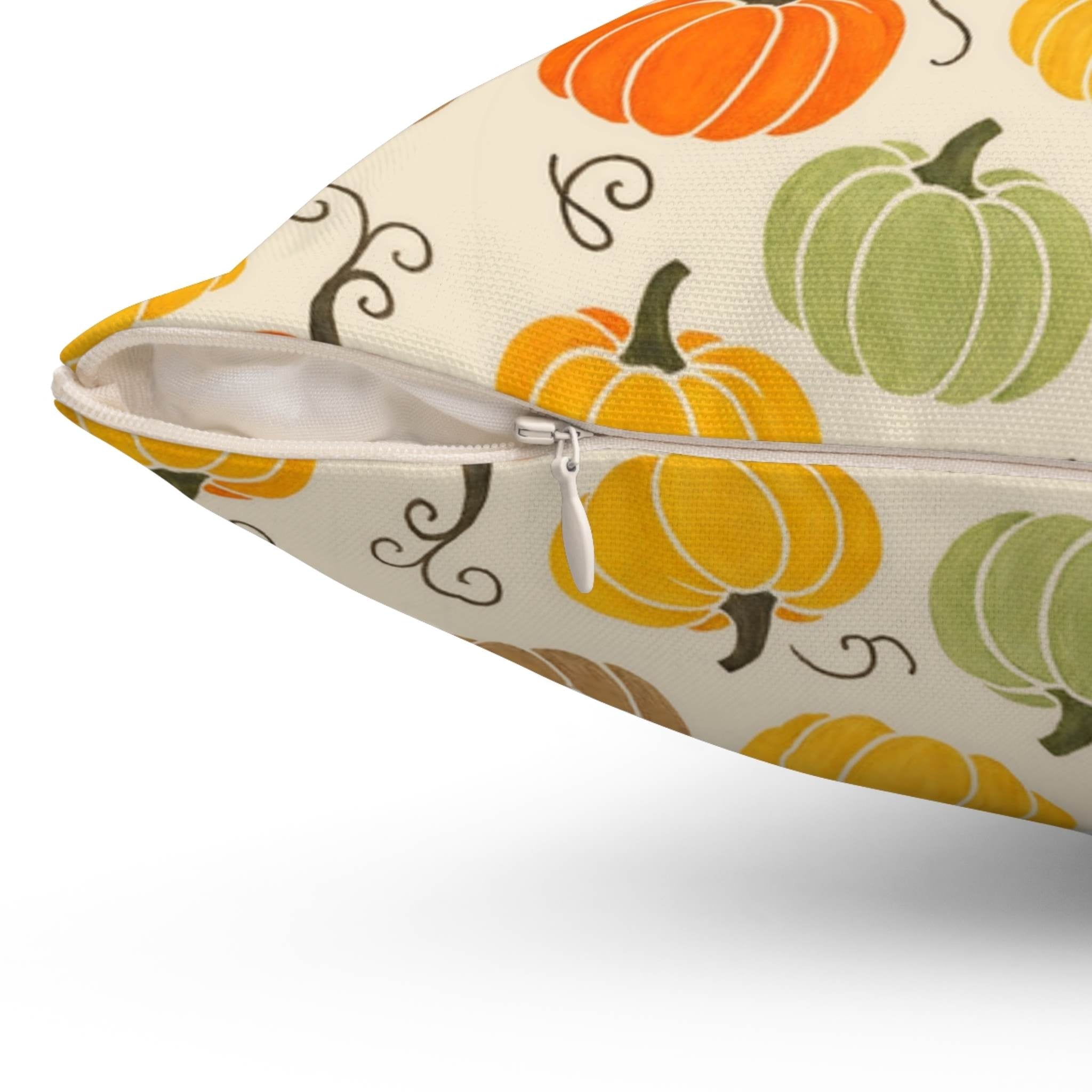 Pouch with pumpkins pattern on a beige background
