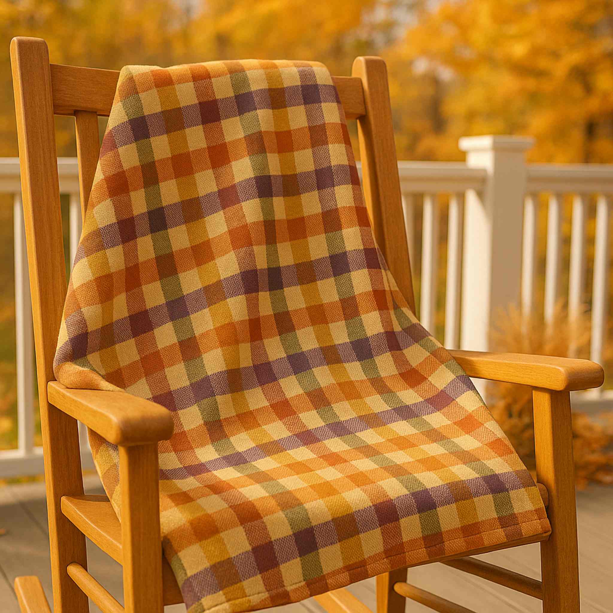 Autumn Plaid Throw Blanket – Sherpa or Velveteen | Harvest Check