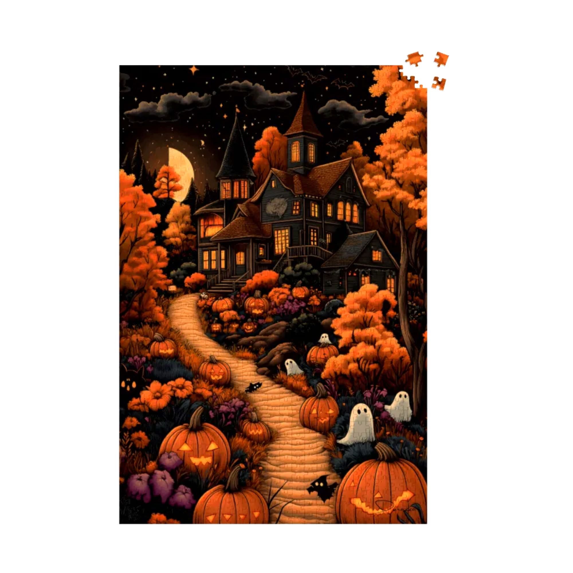 Haunted Autumn Path Jigsaw Puzzle 500 or 1000 Piece