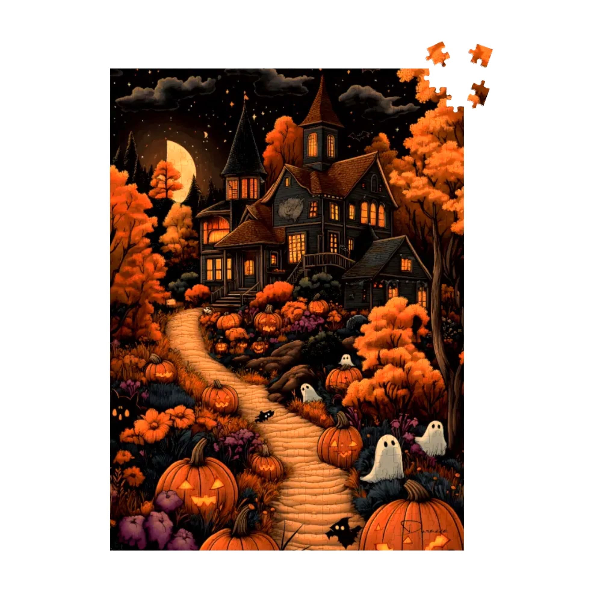 Haunted Autumn Path Jigsaw Puzzle 500 or 1000 Piece