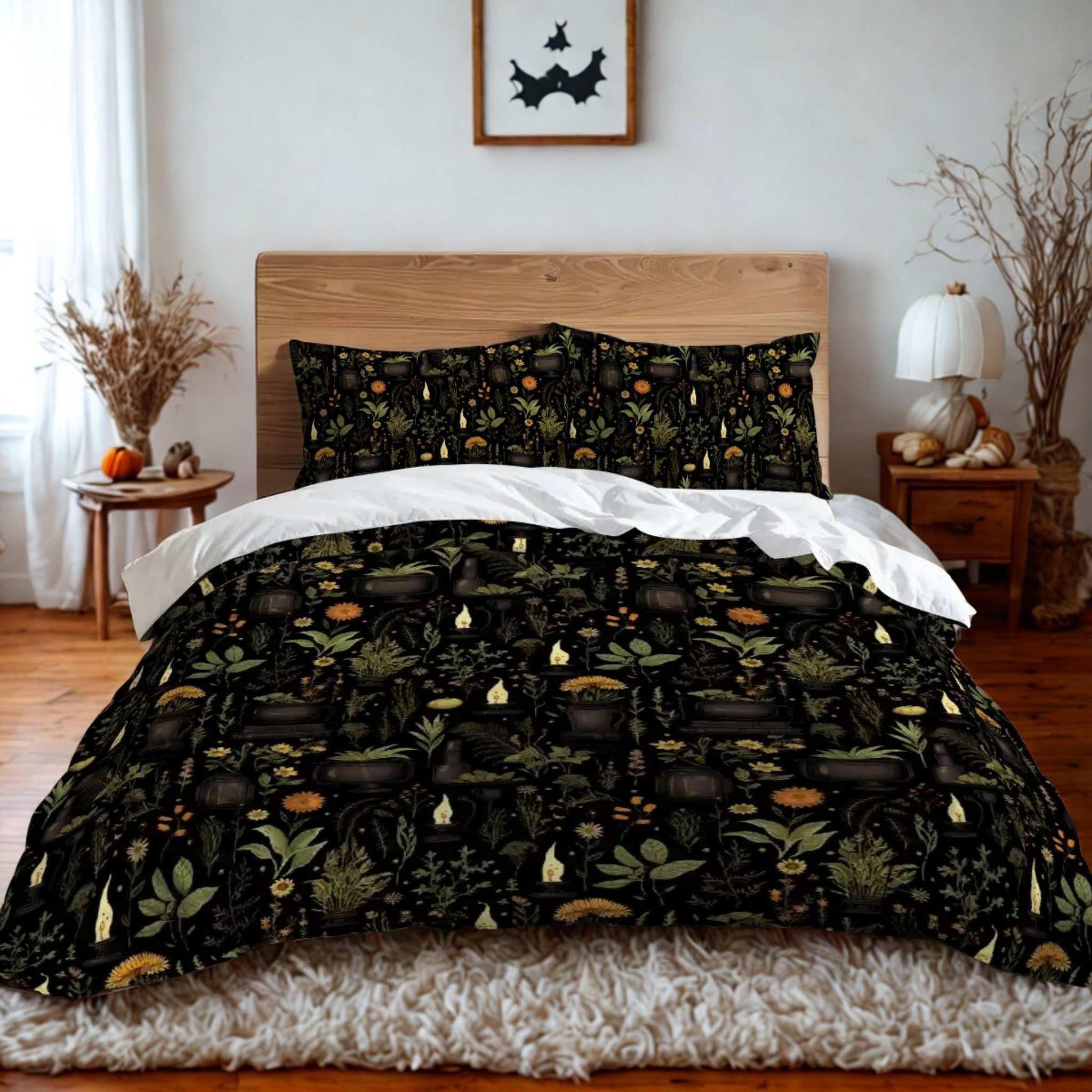 Witchy Duvet Cover: Mystical Bedroom Decor | Herbal Grimoire
