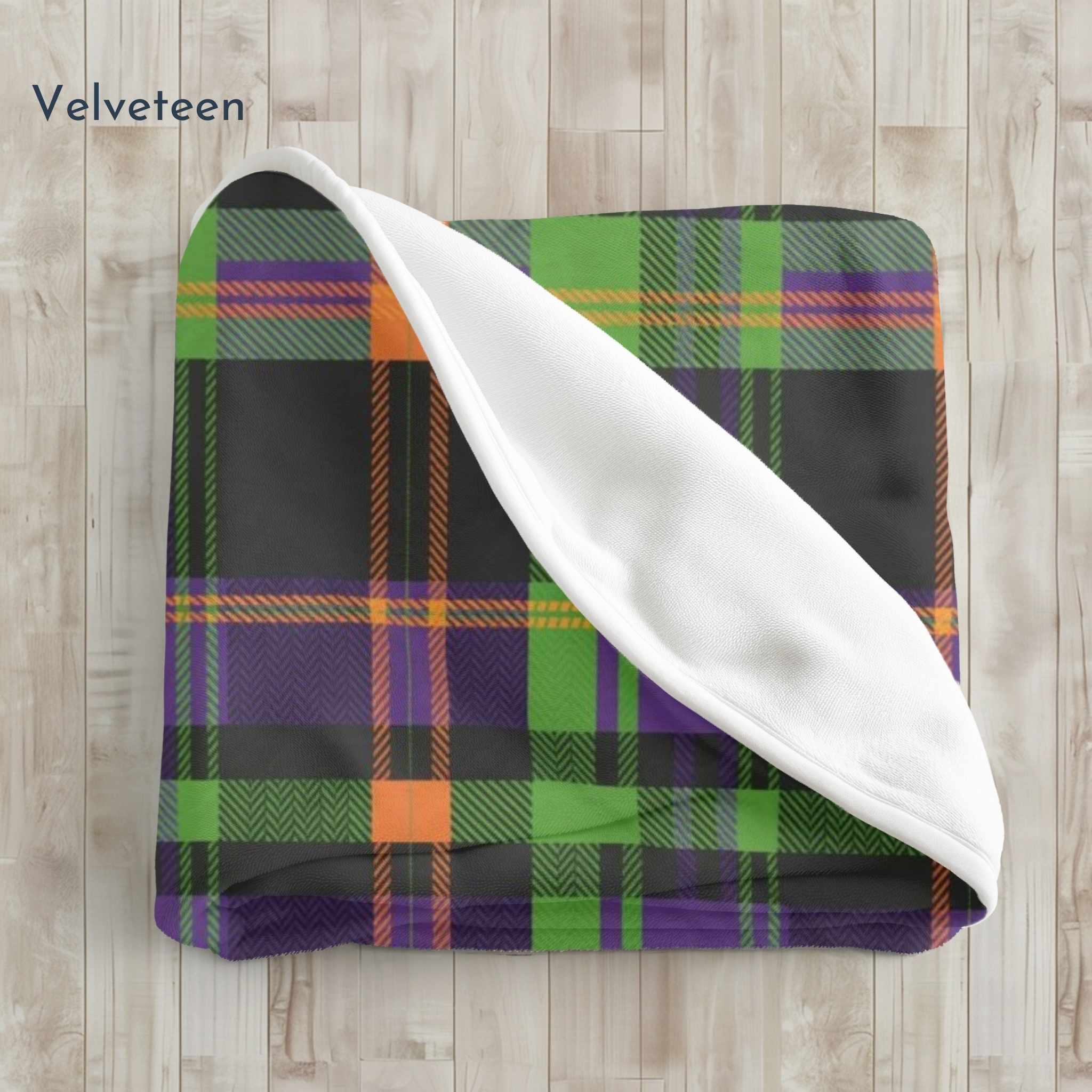 Plaid Throw Blanket – Sherpa or Velveteen Accent | Hex Check