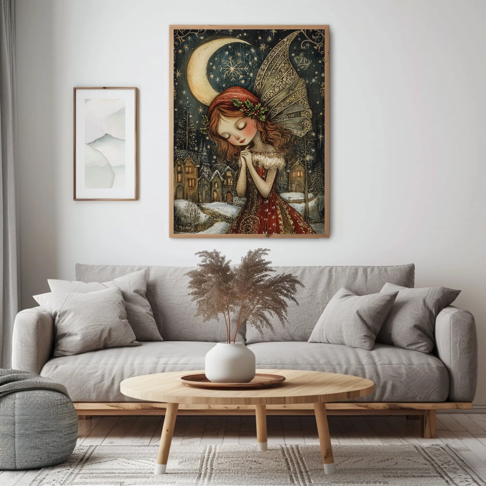 Holiday Frost Fairy Wall Art: Christmas Art