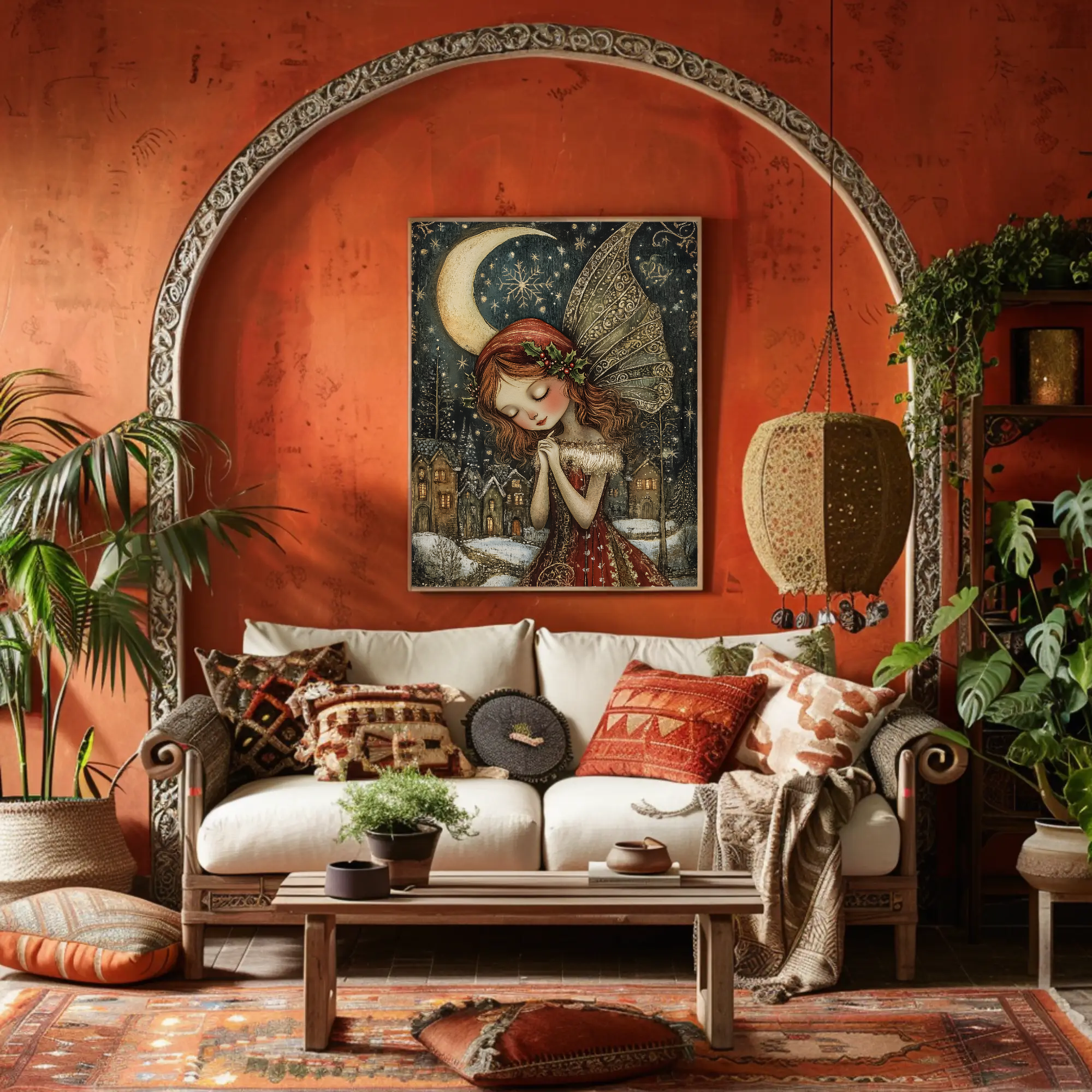 Holiday Frost Fairy Wall Art: Christmas Art