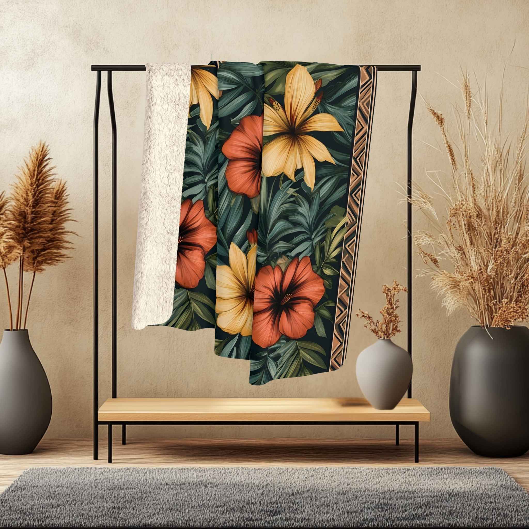 Tropical Throw Blanket - Boho Jungle Decor | Island Luxe