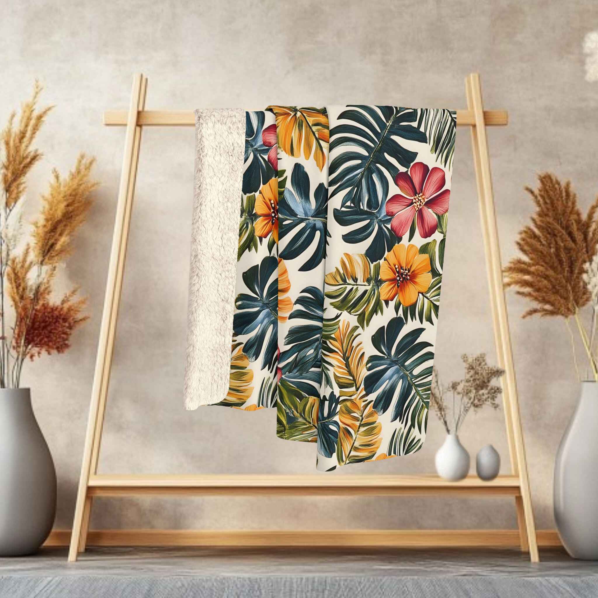 Tropical Throw Blanket - Botanical Decor | Island Bloom