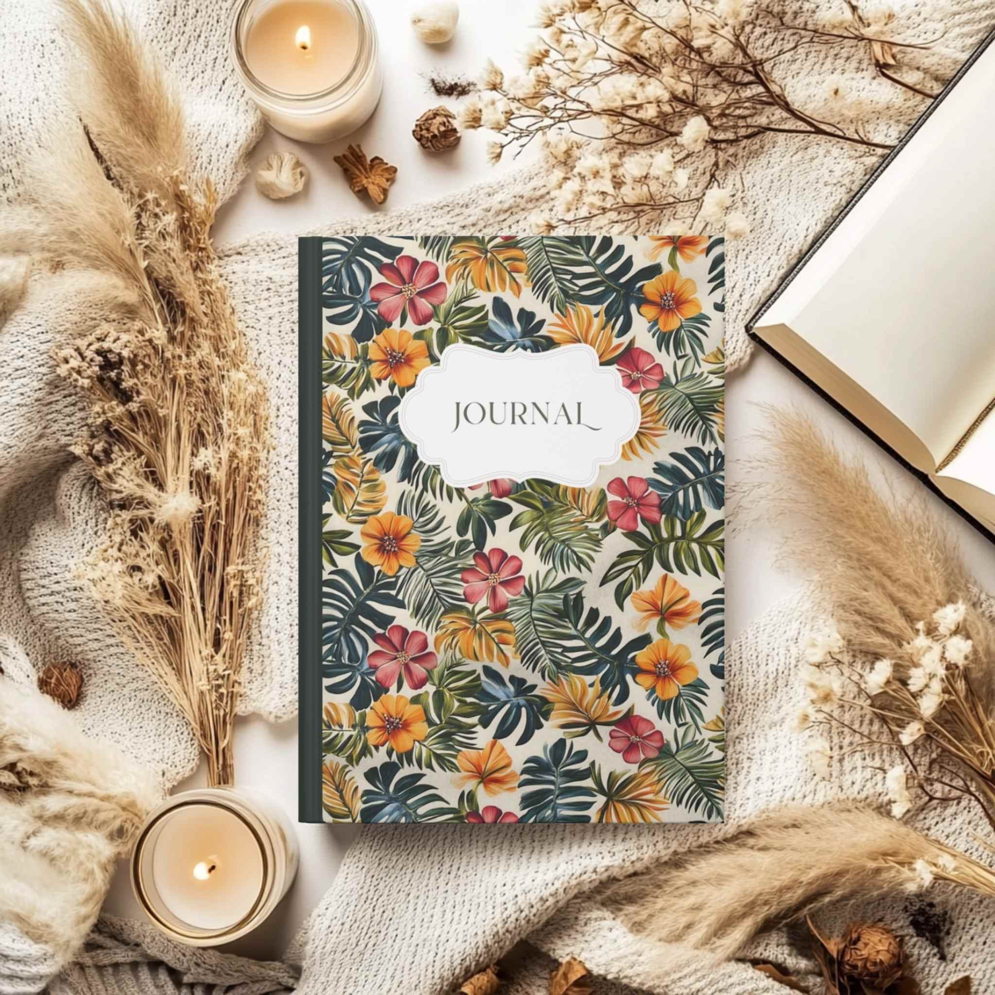 Tropical Jungle Journal with Palm Leaves | Island Bloom