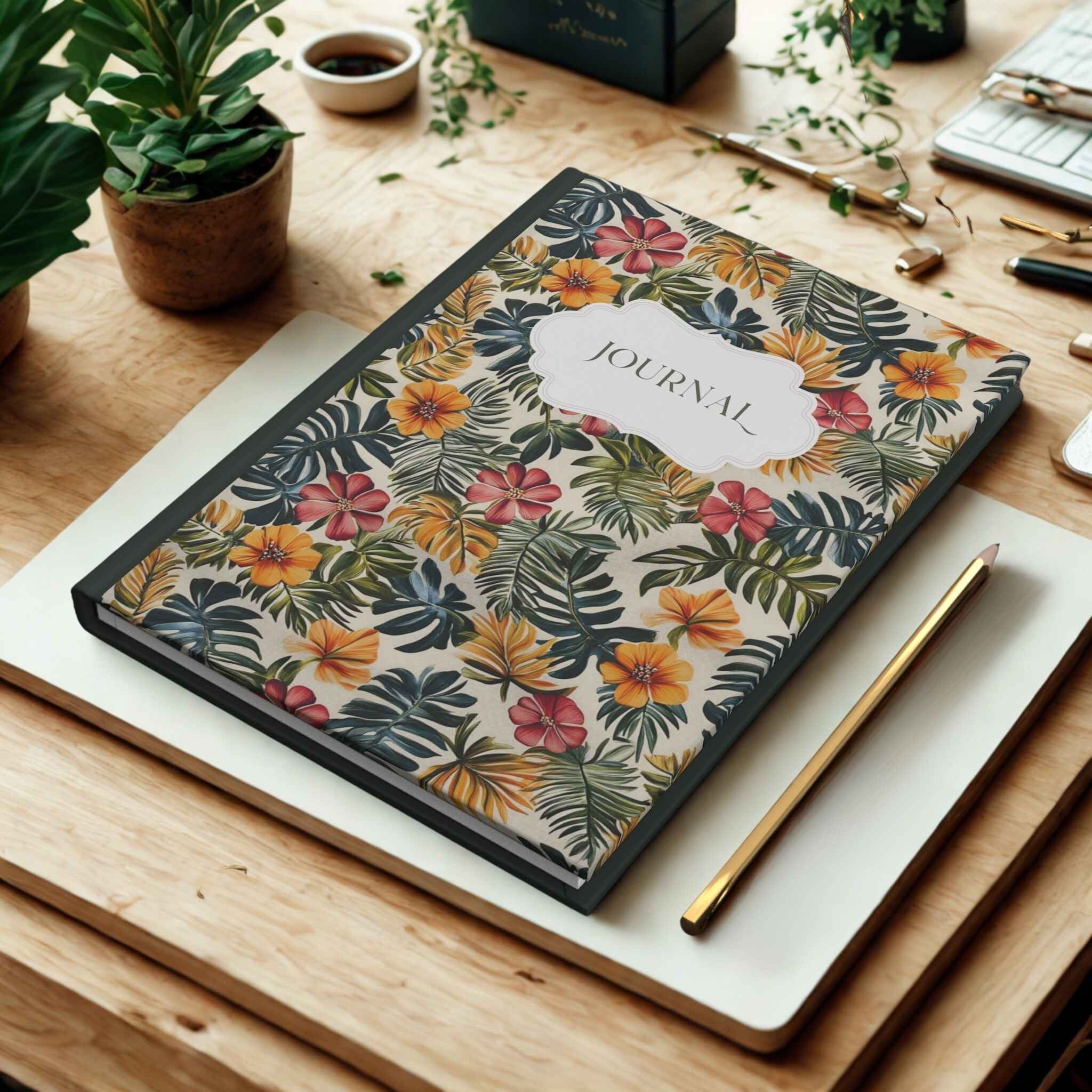 Tropical Jungle Journal with Palm Leaves | Island Bloom