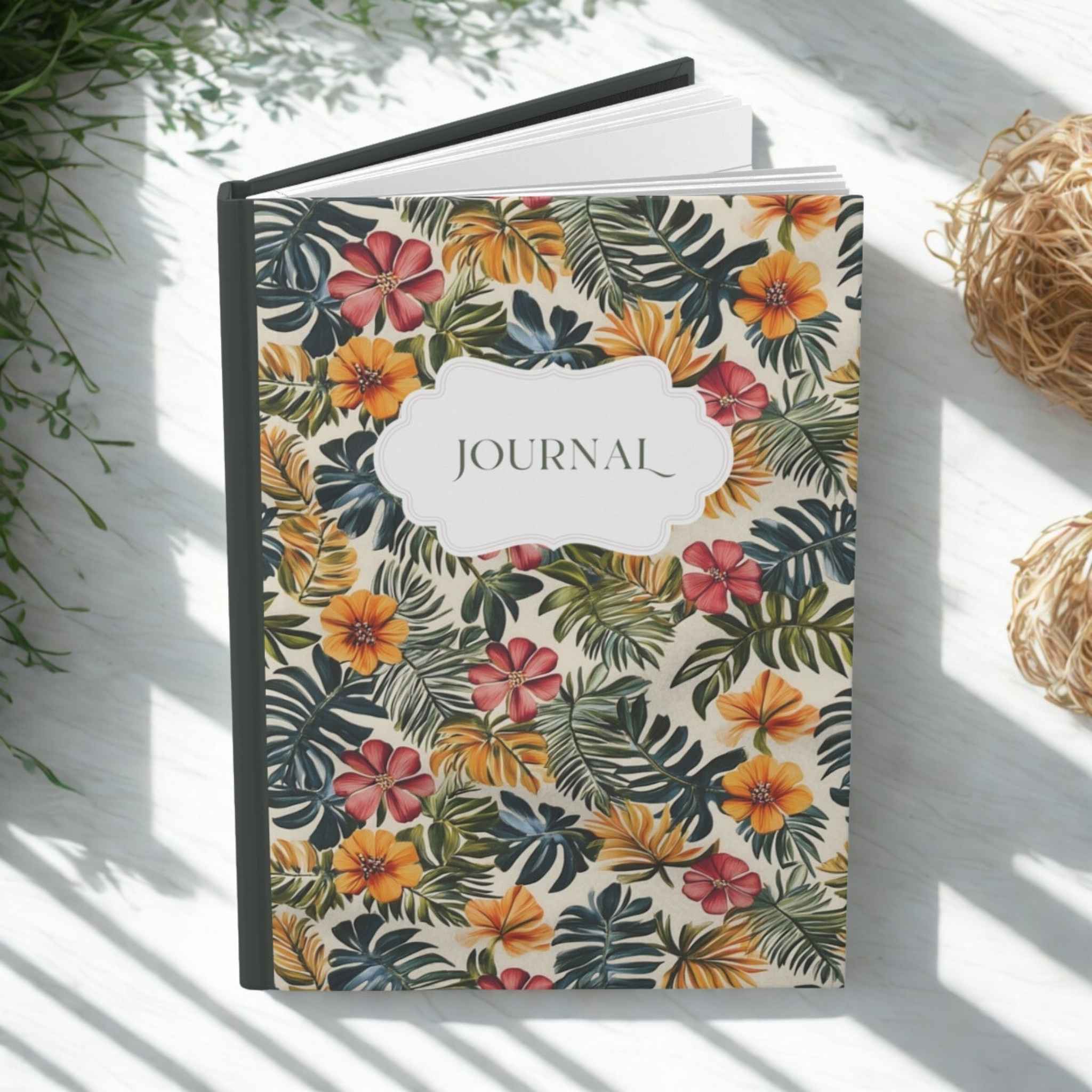 Tropical Jungle Journal with Palm Leaves | Island Bloom