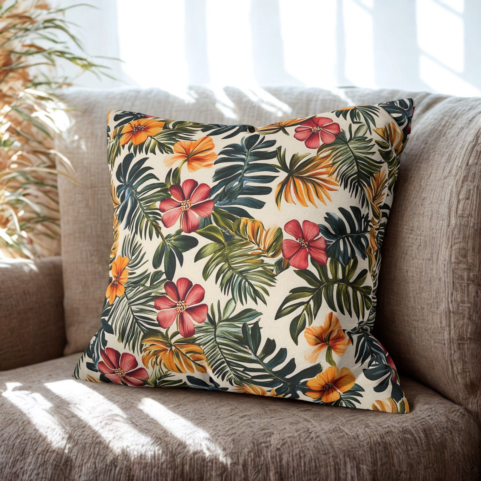 Tropical Throw Pillow – Botanical Home Decor | Island Bloom