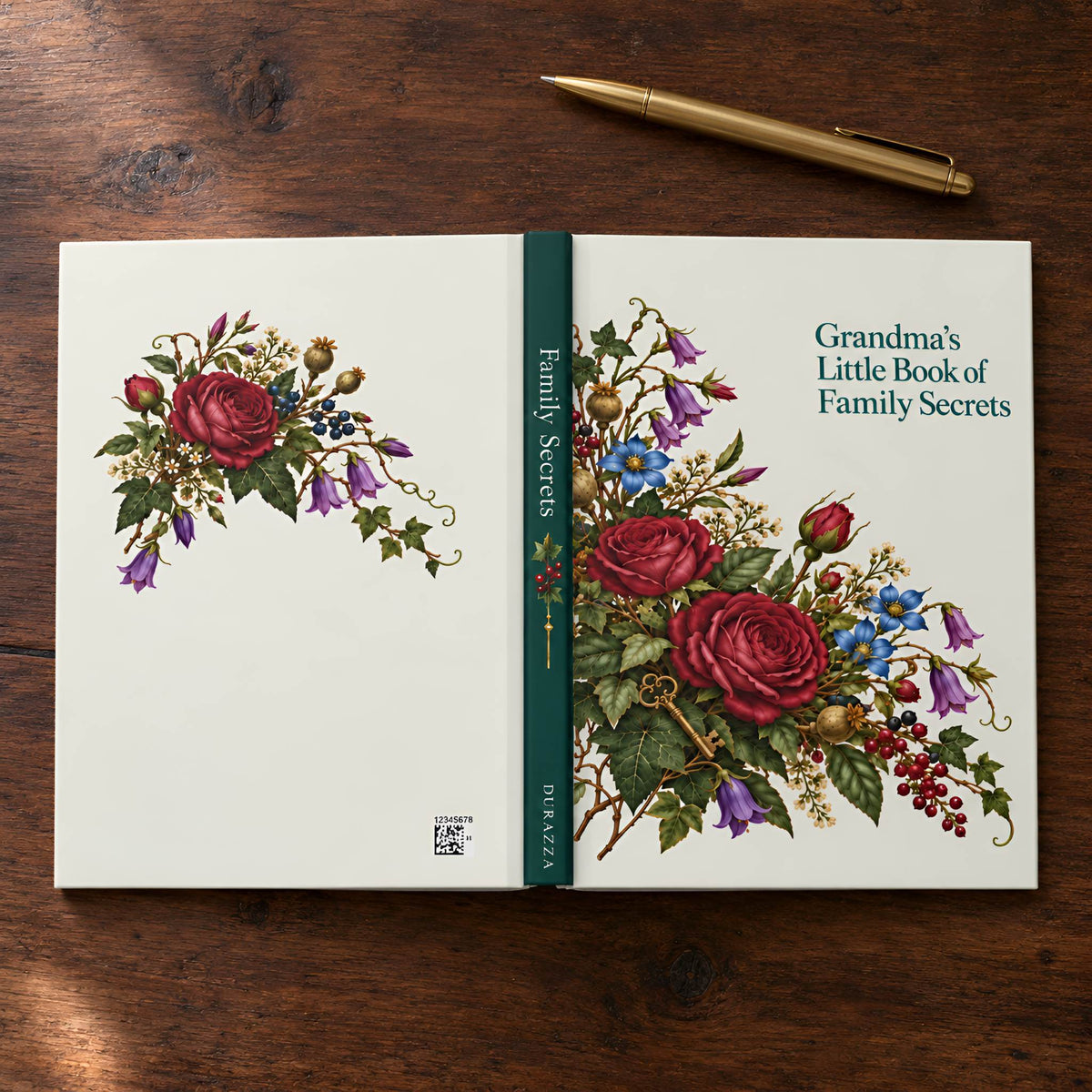 Rose Floral Hardcover Journal for Grandma | Family Secrets