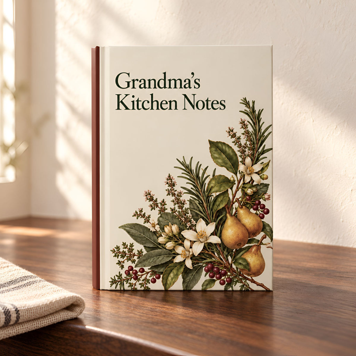 Pear & Herb Hardcover Journal for Grandma | Kitchen Notes