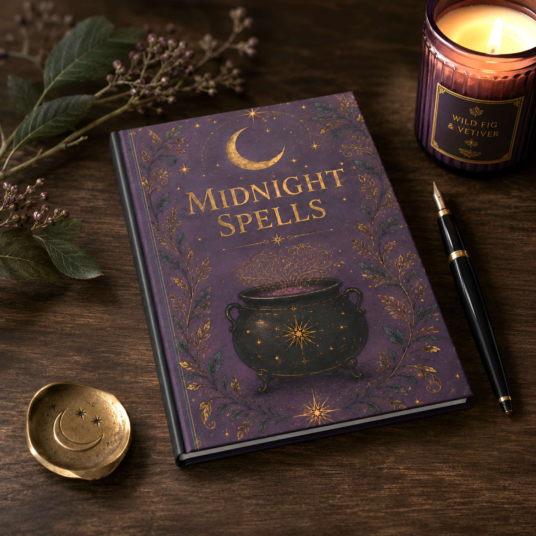 Witchy Cauldron Hardcover Journal, 150 Pages | Midnight Spells