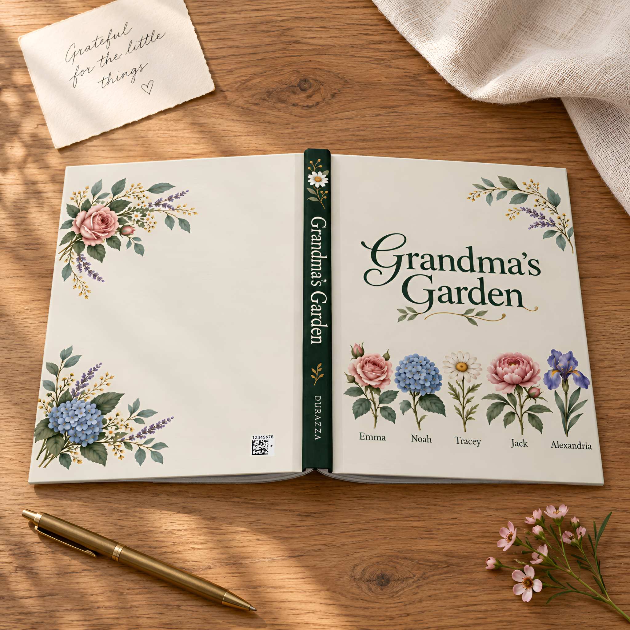 Personalized Grandma Journal, Lined Hardcover | Grandma’s Garden