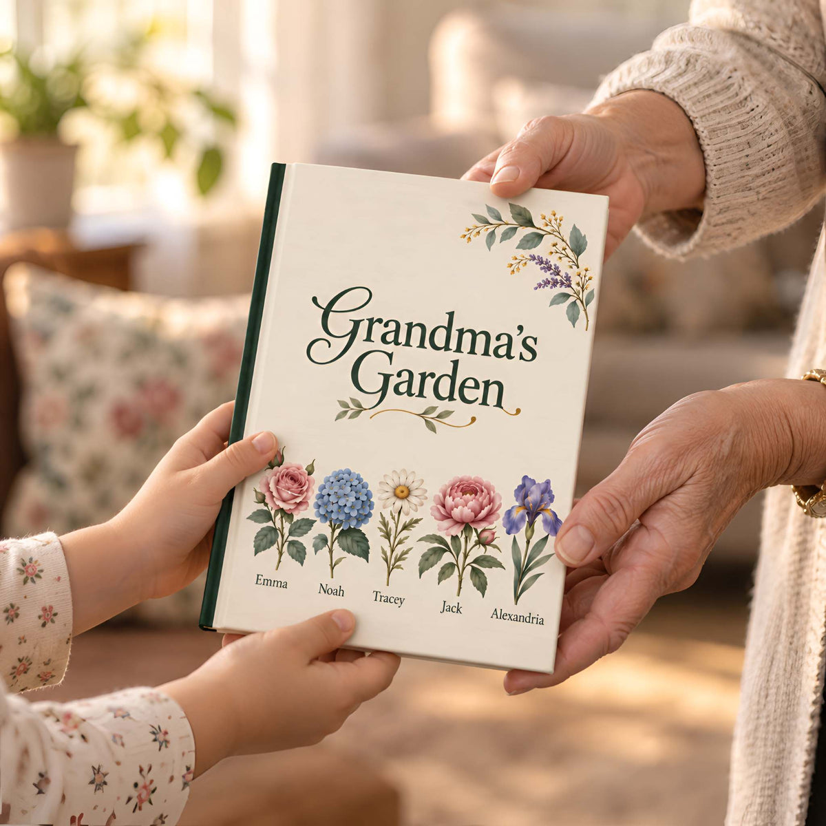 Personalized Grandma Journal, Lined Hardcover | Grandma’s Garden