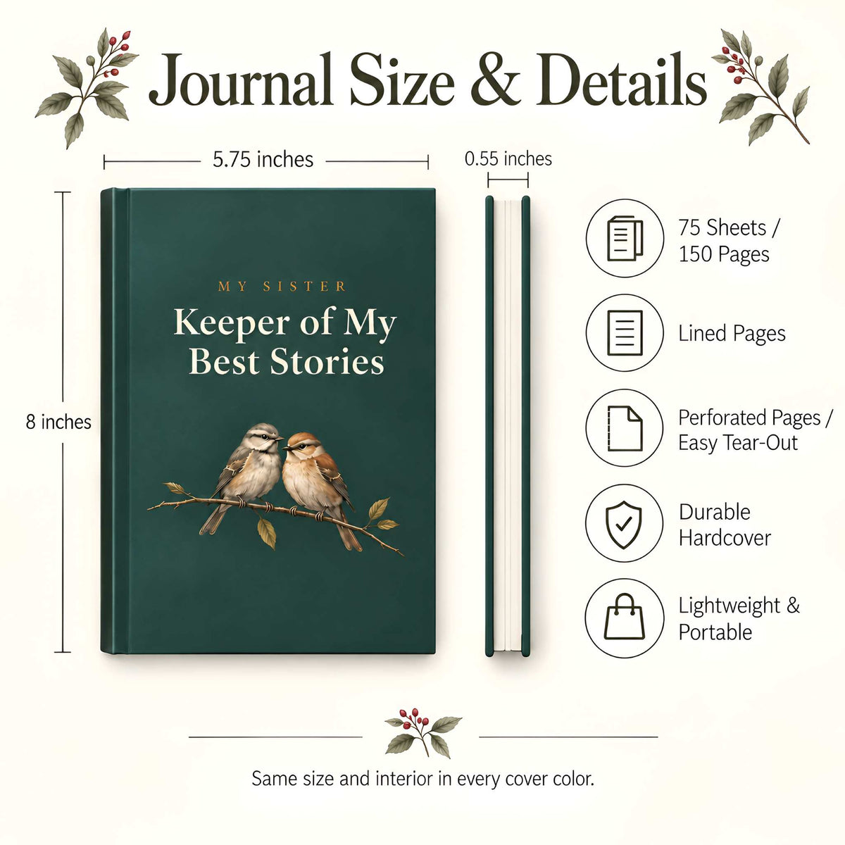 Sister Hardcover Journal Gift | Keeper of My Best Stories