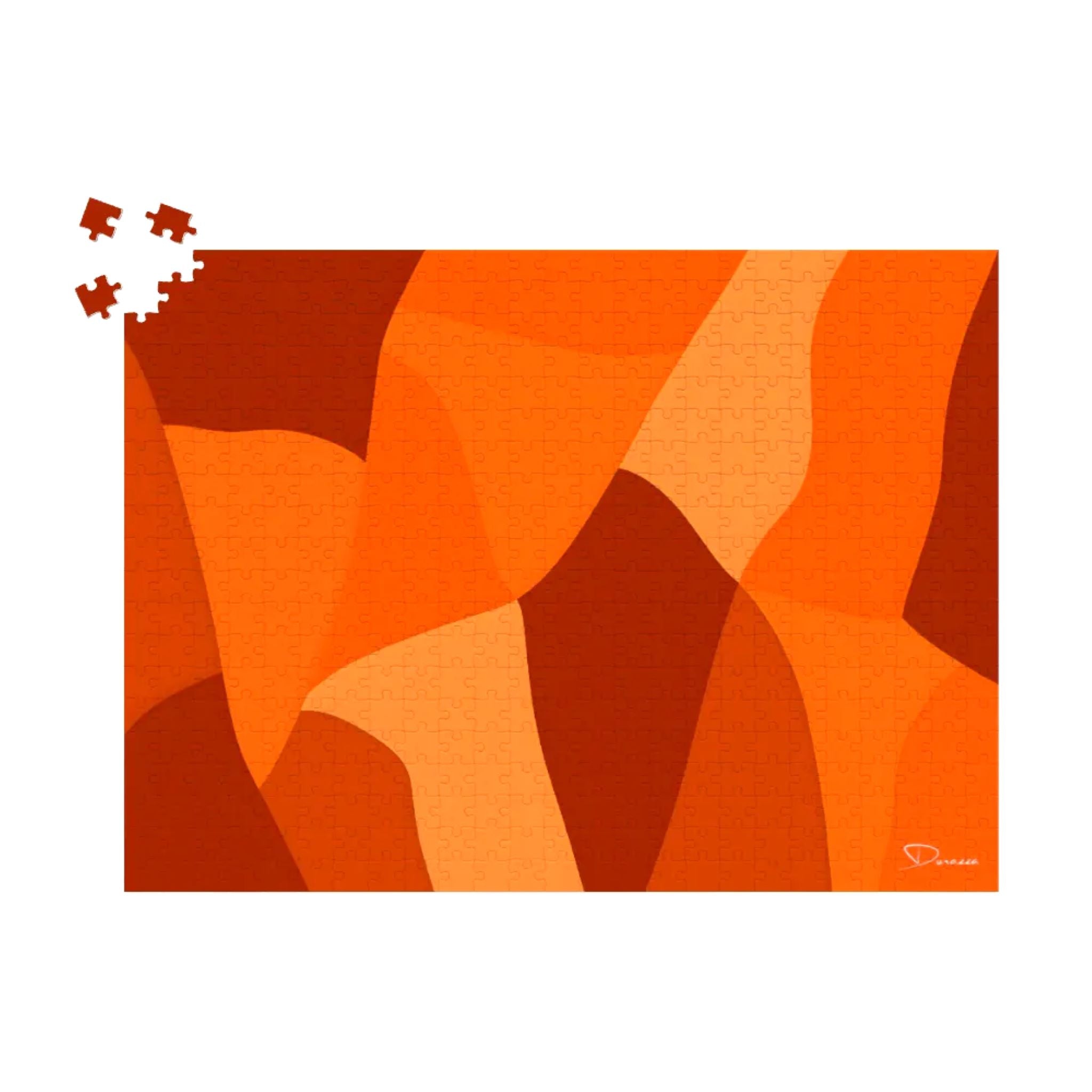 Abstract Puzzle – Modern Orange Art Print | Lava Dreams