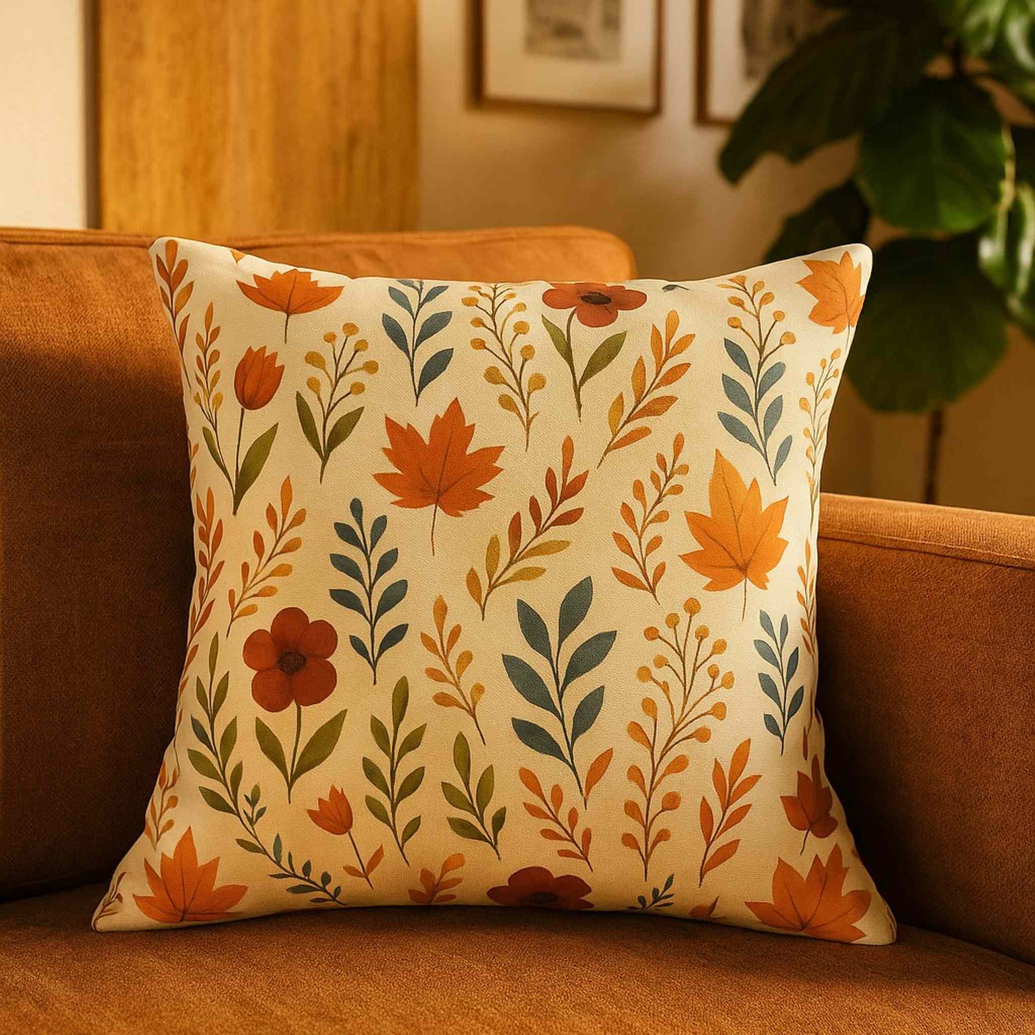 Fall Leaves Throw Pillow – Autumn Accent Decor | Mapleveil