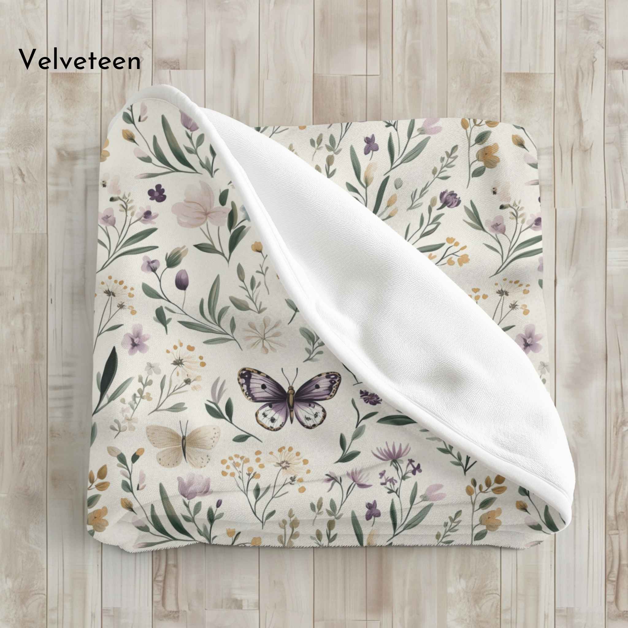 Boho Floral Throw Blanket - Butterfly Garden | Meadow Wings