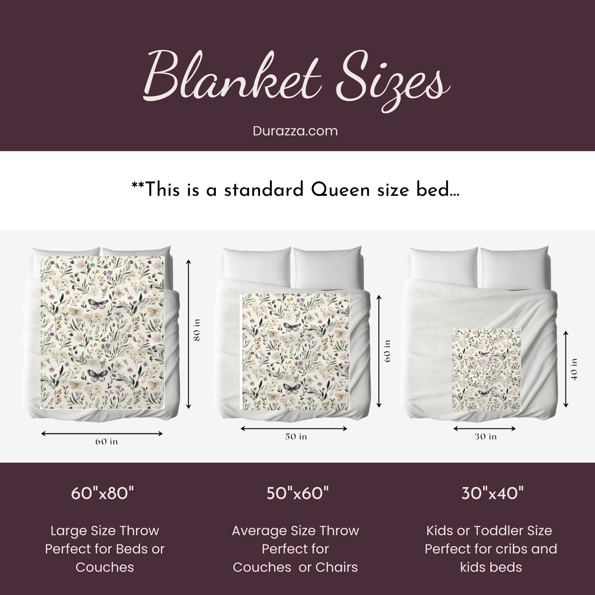 Boho Floral Throw Blanket - Butterfly Garden | Meadow Wings