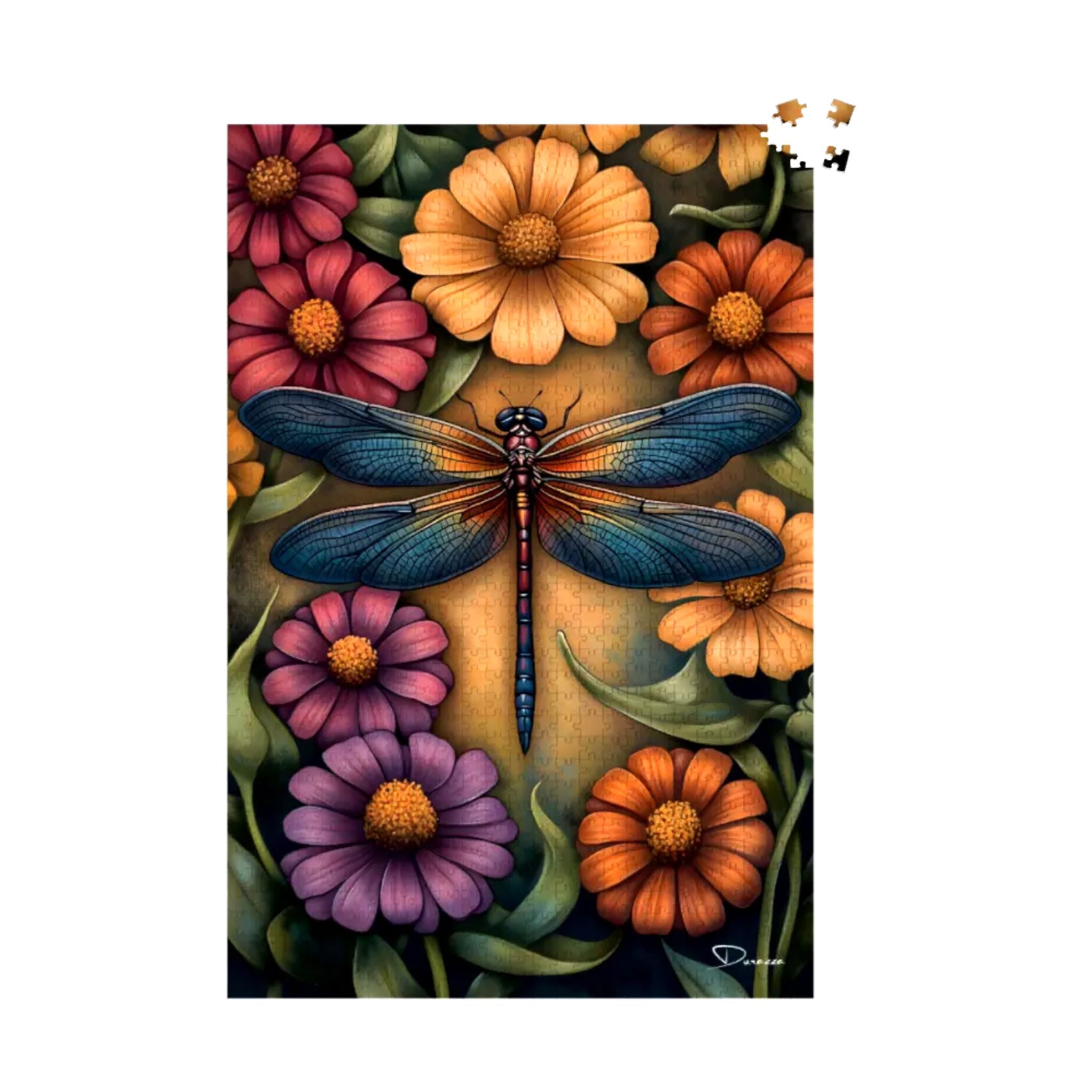 Dragonfly Jigsaw Puzzle – Floral Nature Art | Meadow Flight