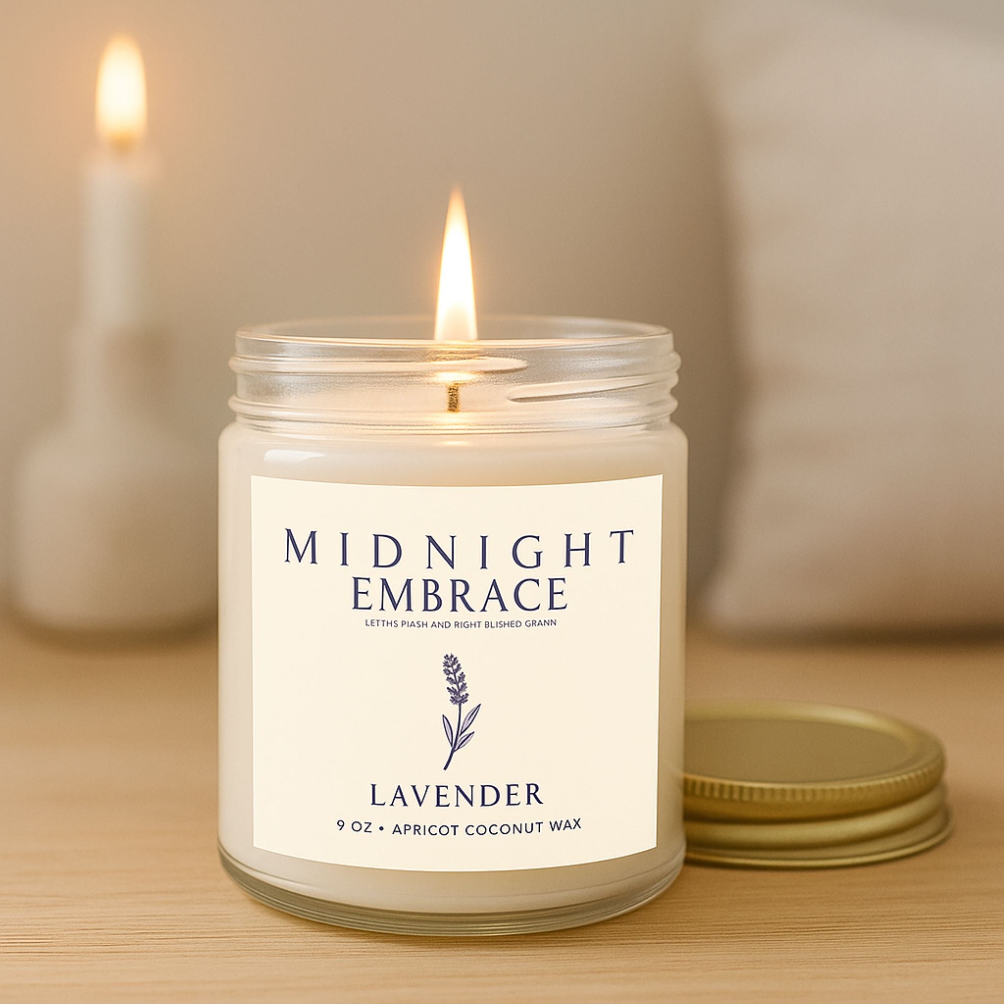 Lavender Soy Candle – Moody Floral Scent | Midnight Embrace