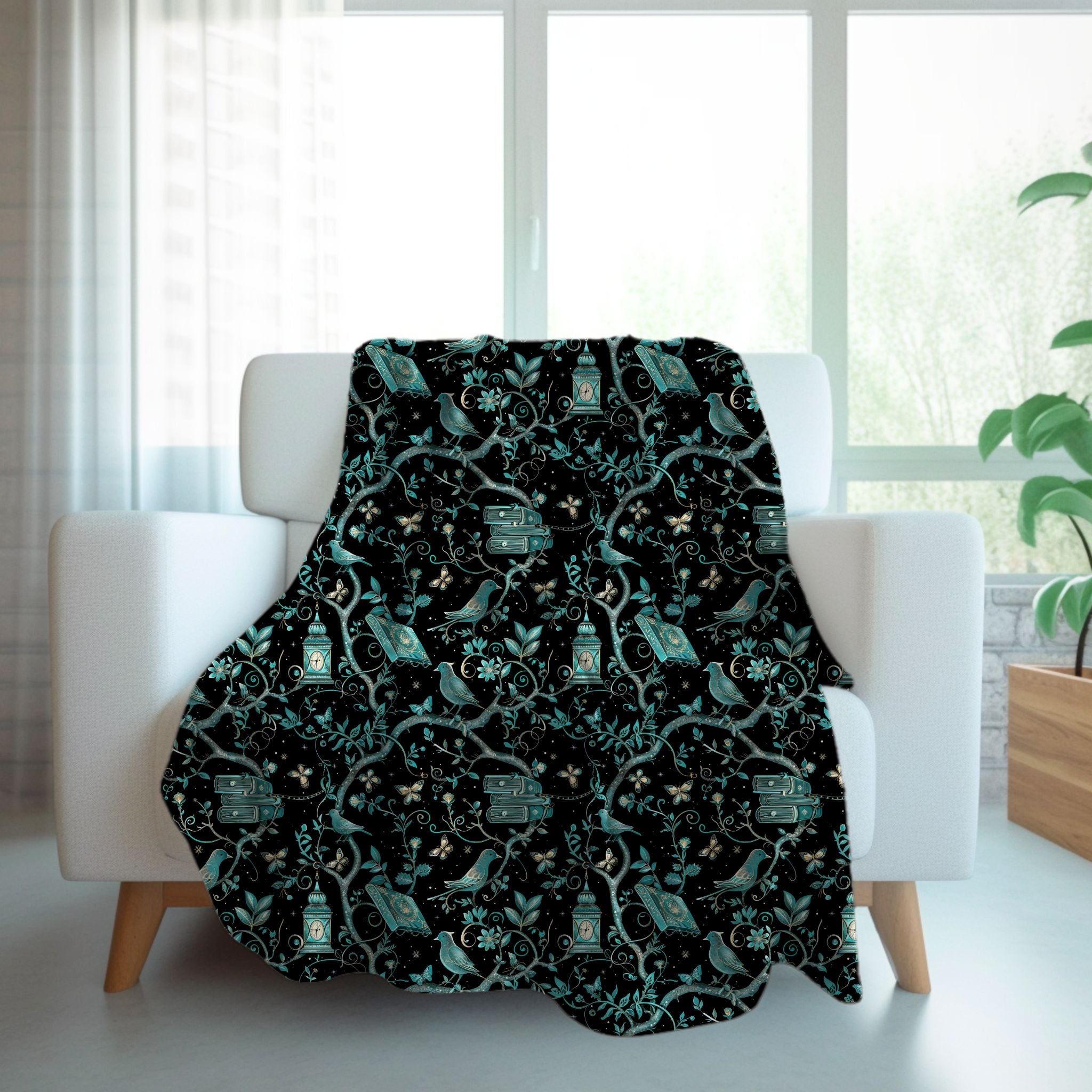 Gothic Throw Blanket – Enchanted Decor | Midnight Fairytale