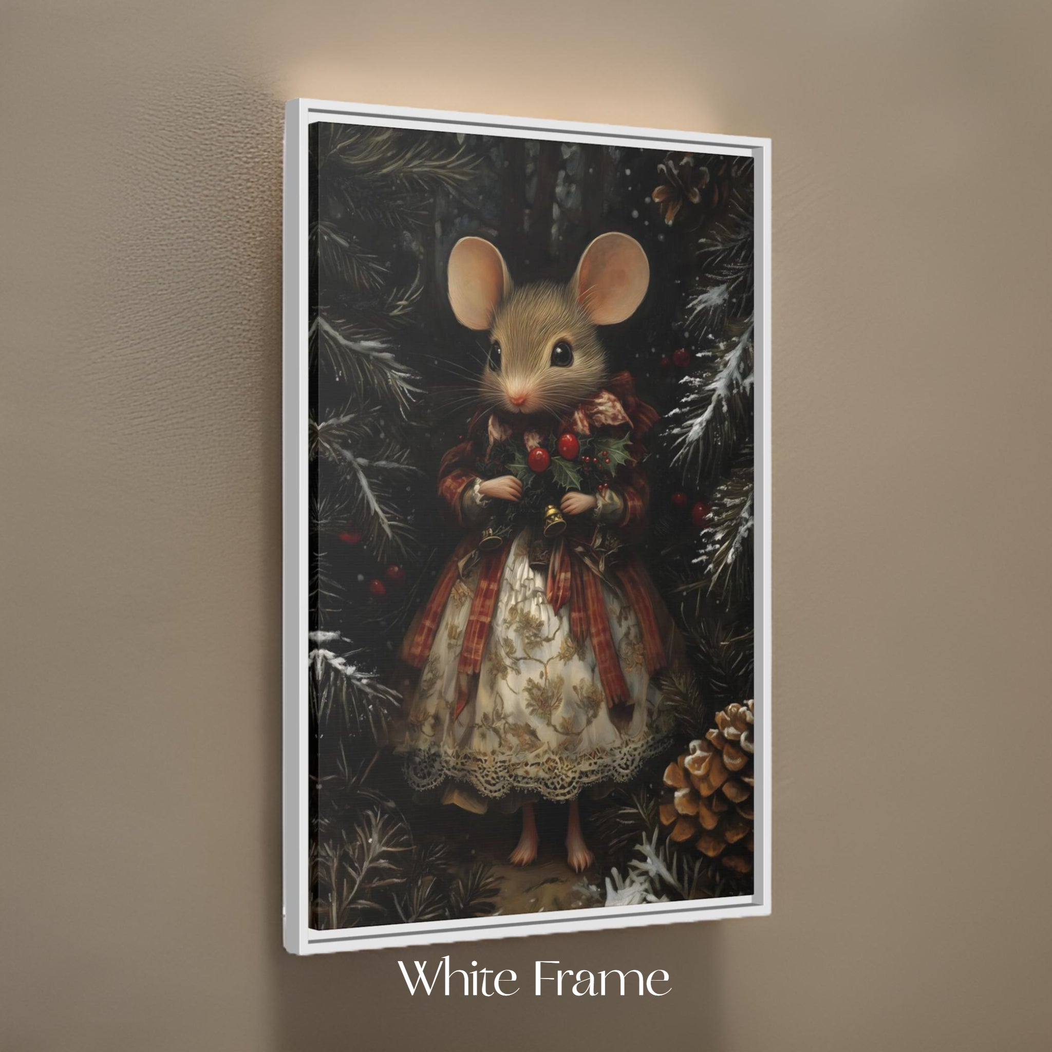 Mistletoe Mouse Wall Art: Winter Animals