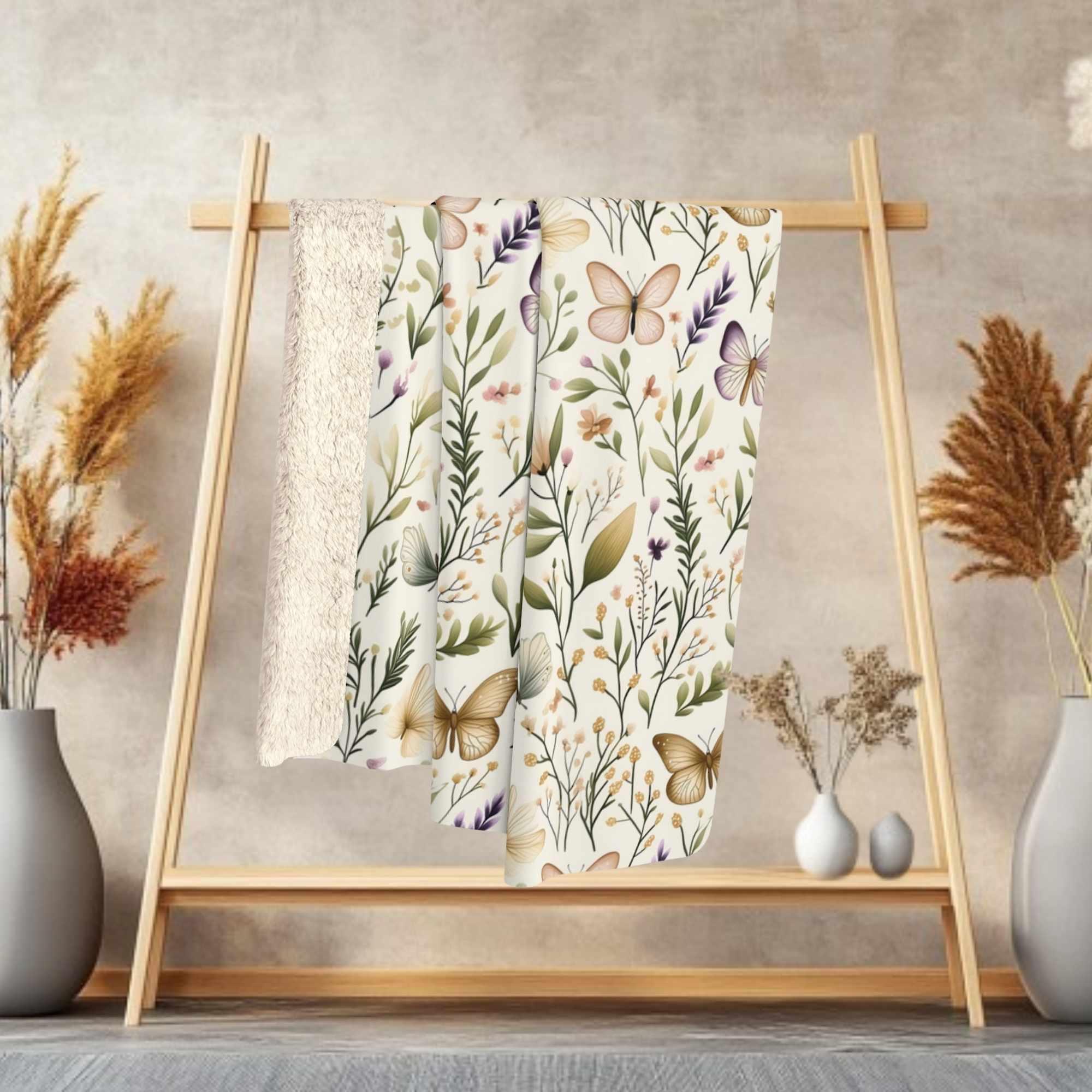 Butterfly Throw Blanket: Cottagecore Decor | Flutter Blooms