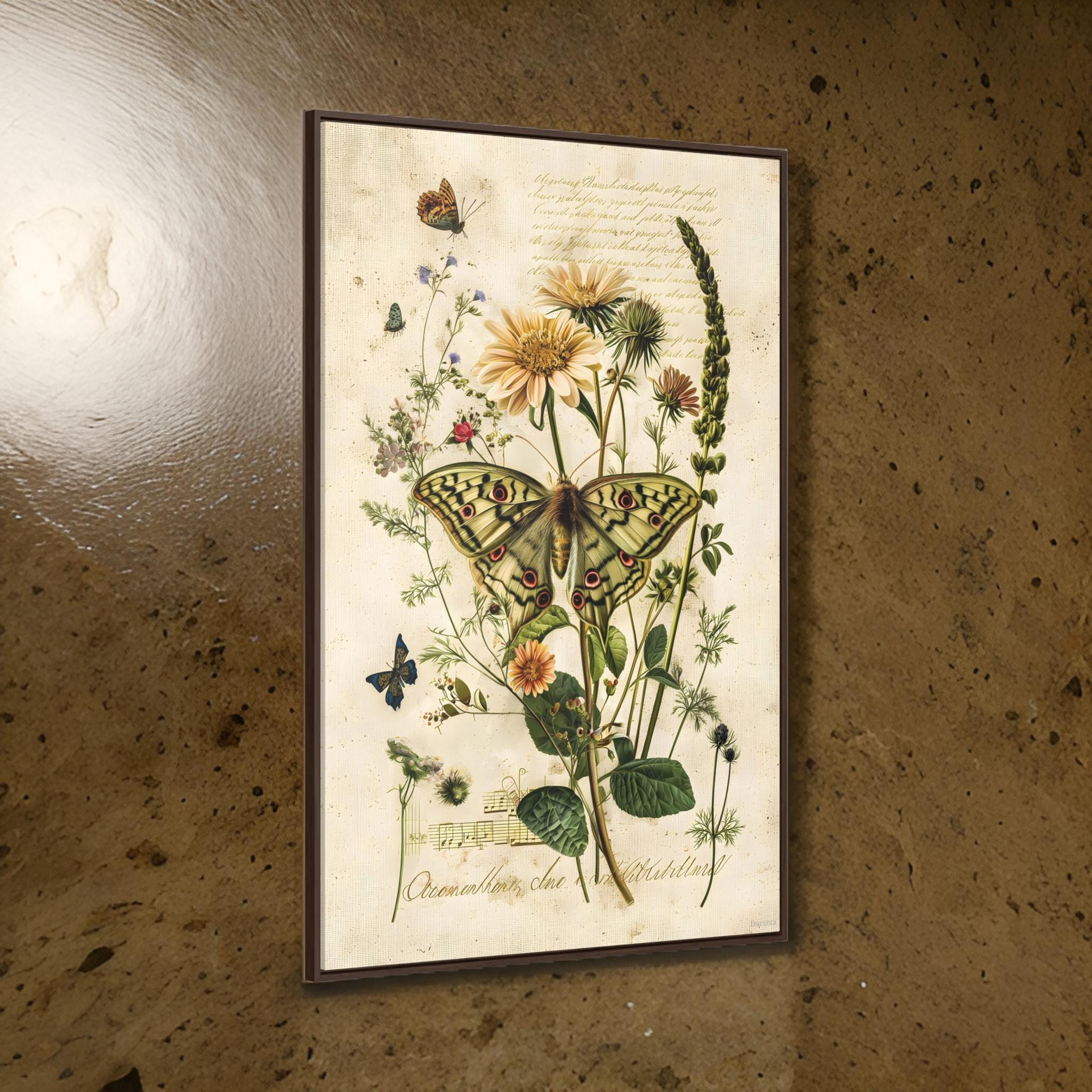 Mothlight Sonata Wall Art: French Country Vintage Art