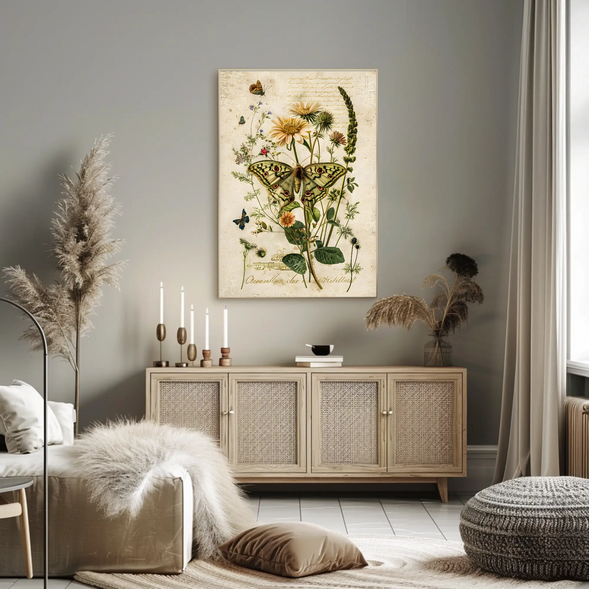 Botanical Moth Fine Art Print, 12x18 | Mothlight Sonata