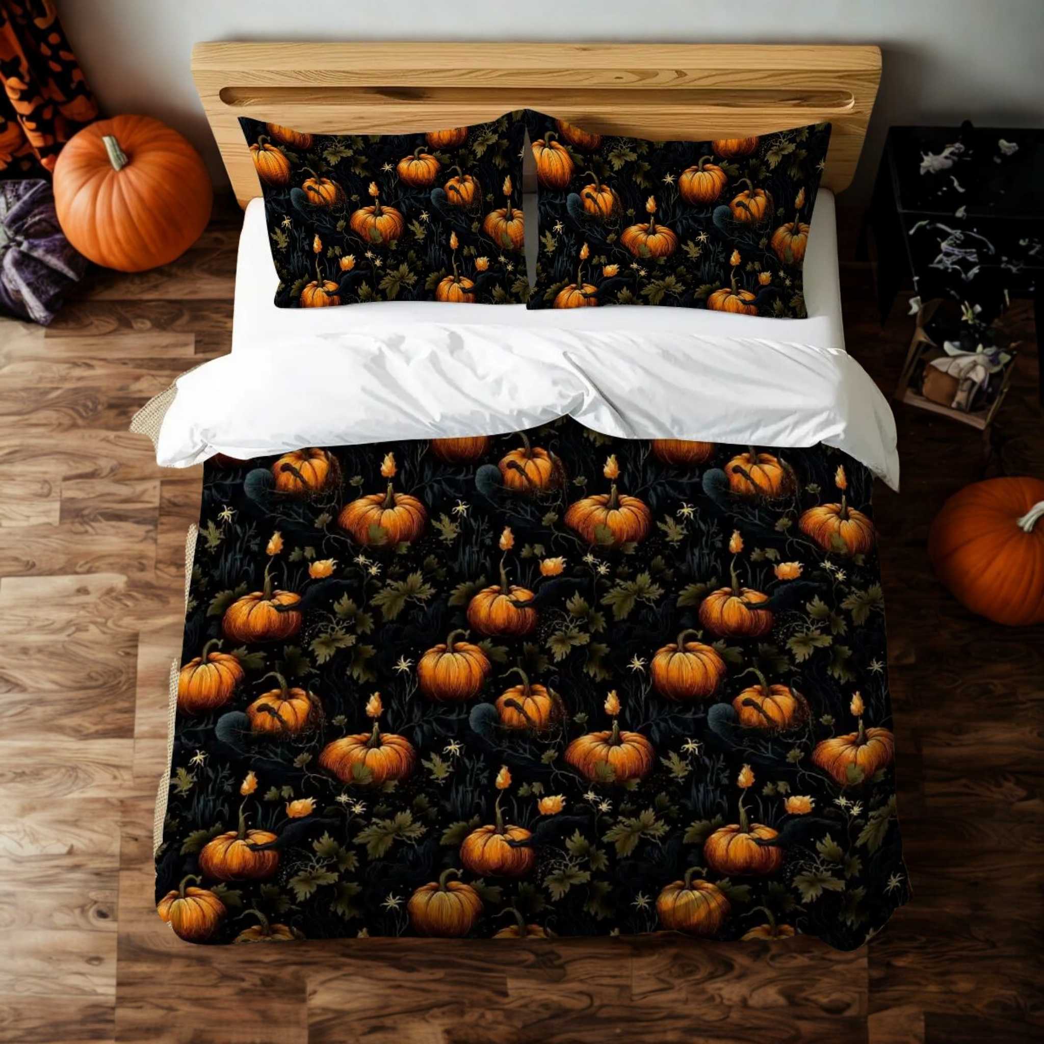 Pumpkin Duvet Cover and Pillow Shams | Mystic Patch