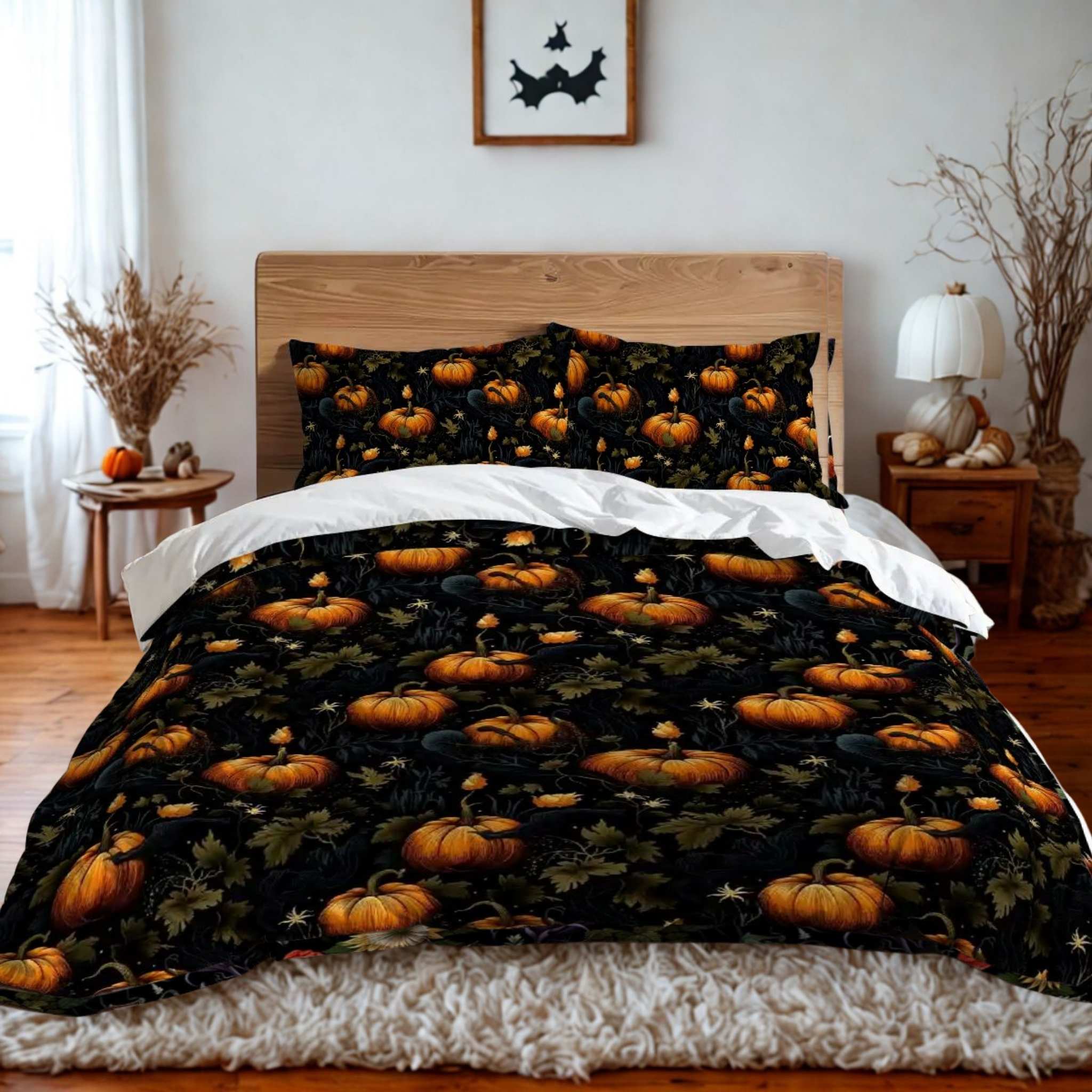 Pumpkin Duvet Cover and Pillow Shams | Mystic Patch