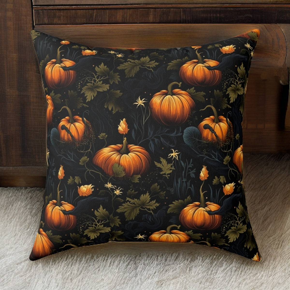 Autumn Faux Suede Pillow Cover | Mystic Pumpkin Patch