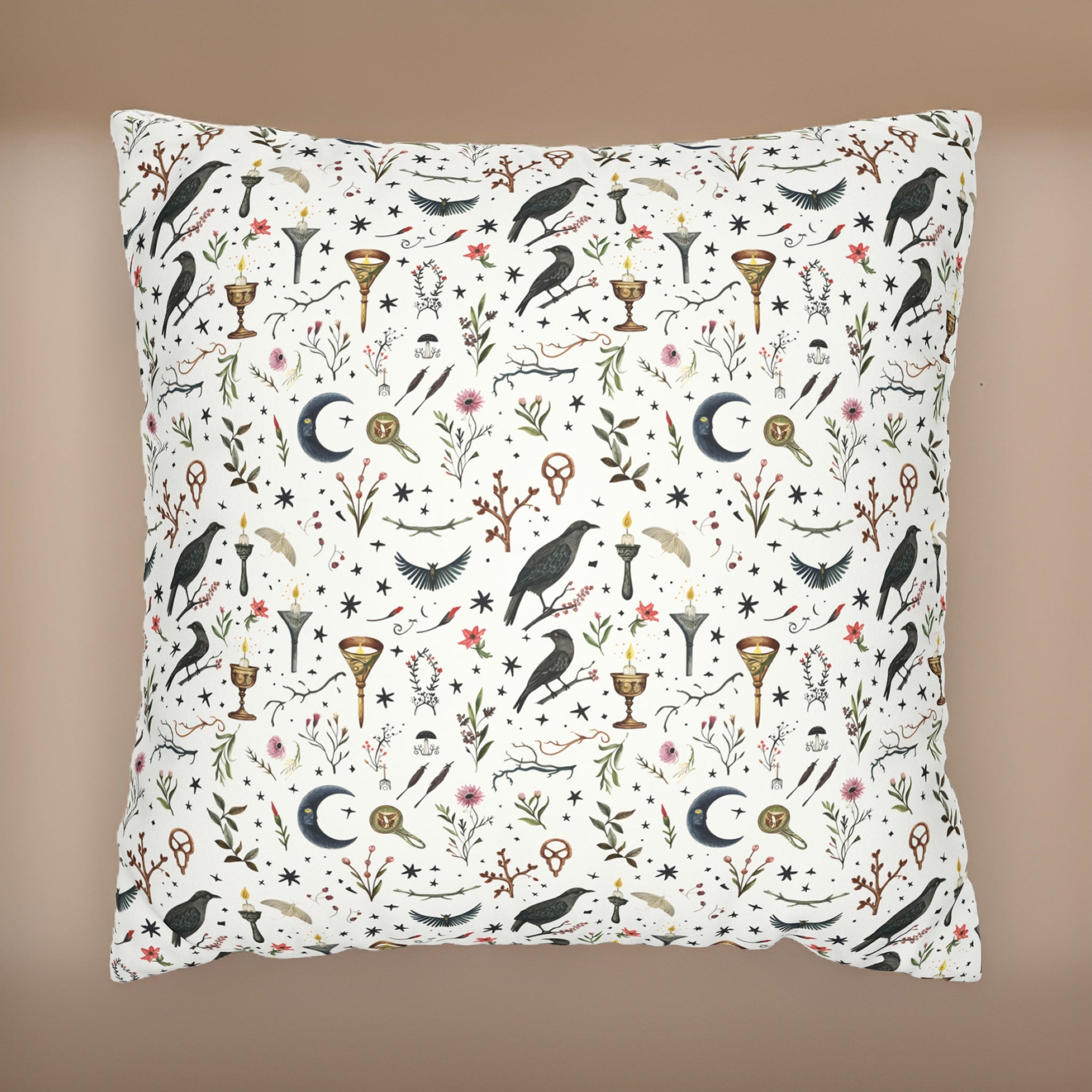 Witch Pillow – Mystical Raven and Moon Decor | Witchy Charms
