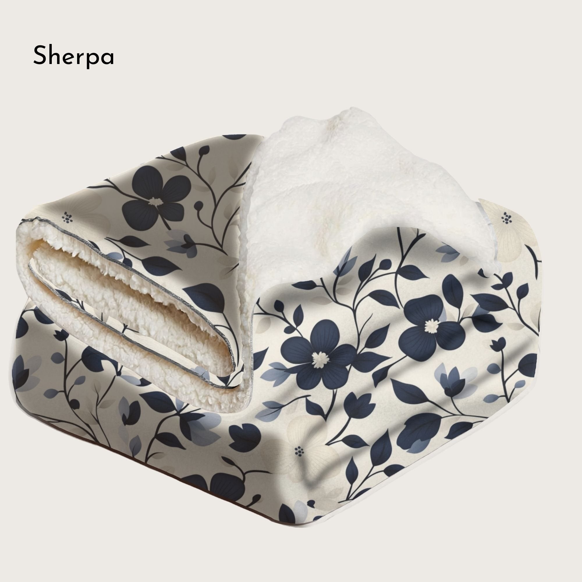Floral Throw Blanket Home Decor | Navy Bloomscape