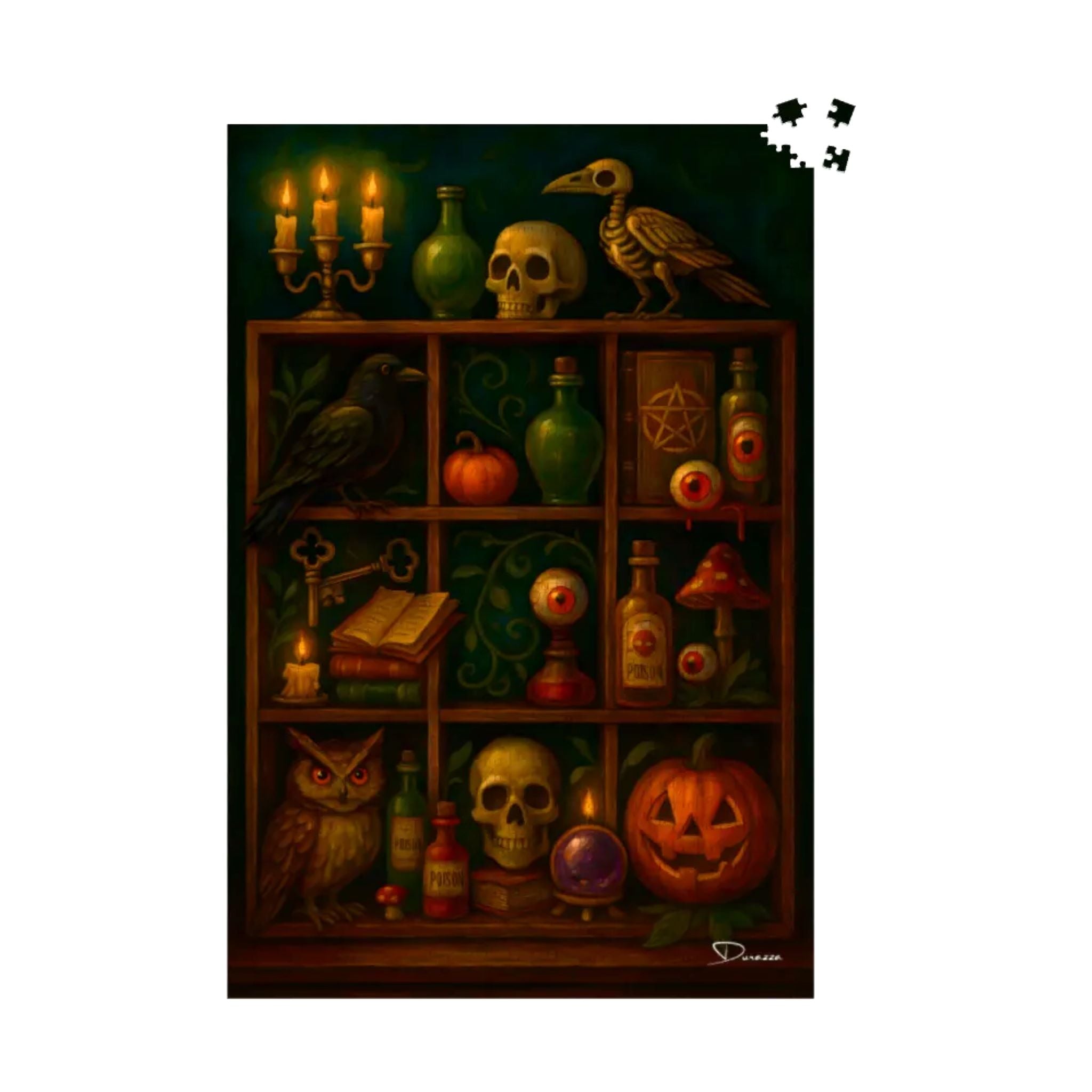 Spooky Jigsaw Puzzle – Dark Cottage Cabinet | Oddities Shelf