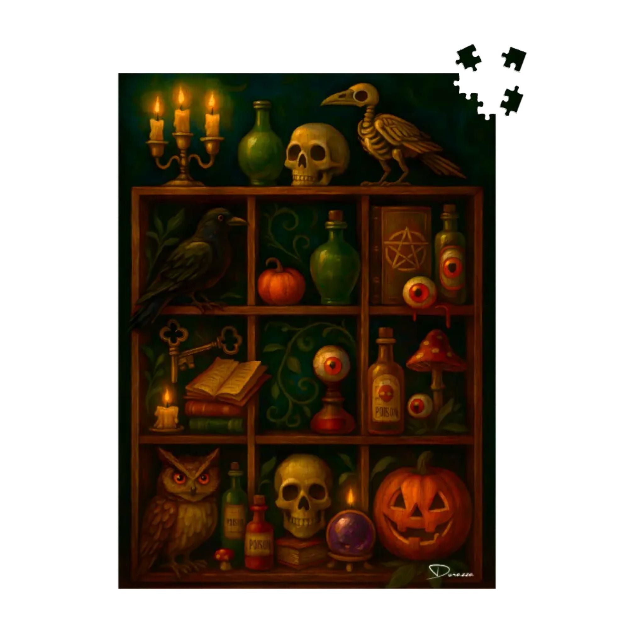 Spooky Jigsaw Puzzle – Dark Cottage Cabinet | Oddities Shelf