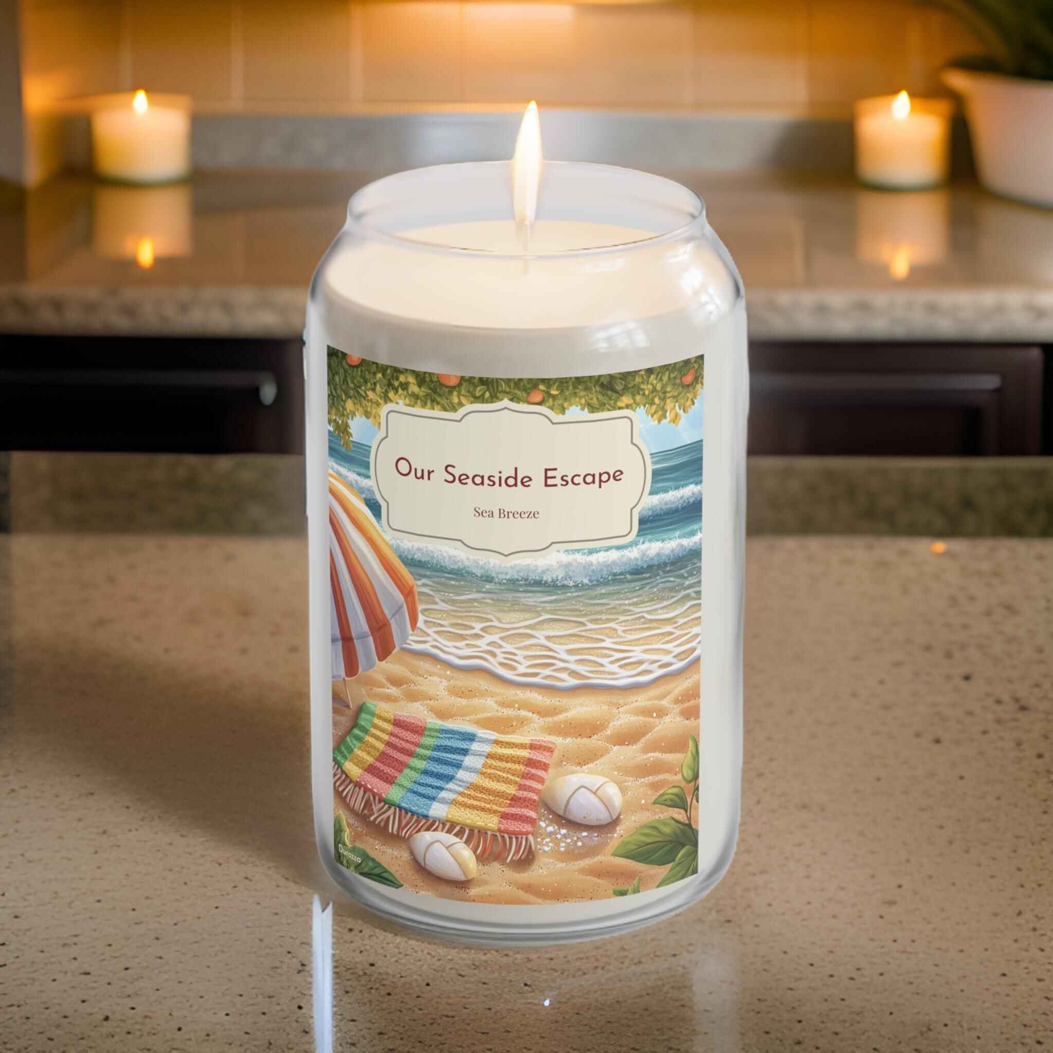 Beach Scented Candle – 14 oz Soy Wax | Our Seaside Escape