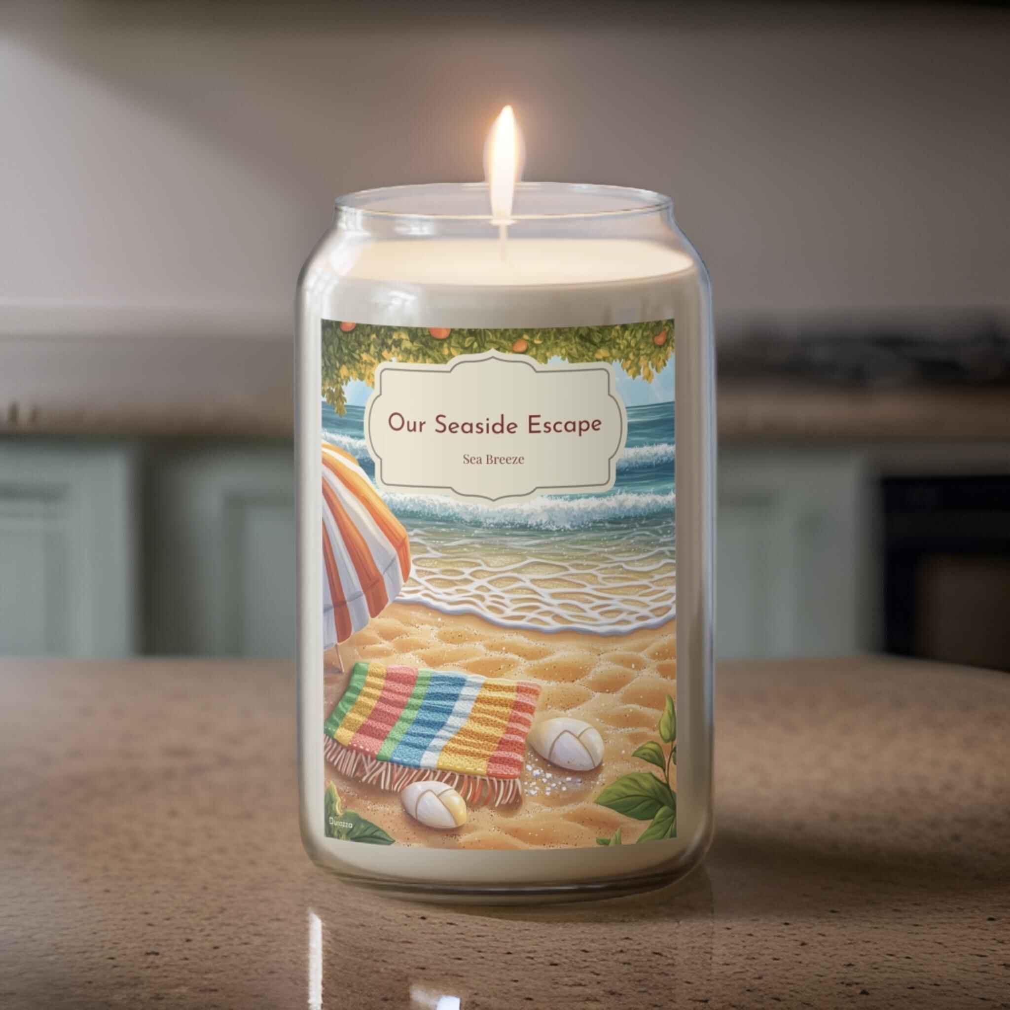 Beach Scented Candle – 14 oz Soy Wax | Our Seaside Escape